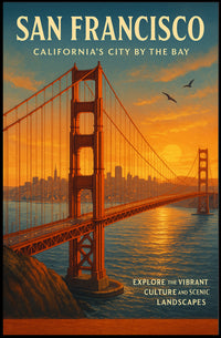 Golden Gate Sunset Travel Poster