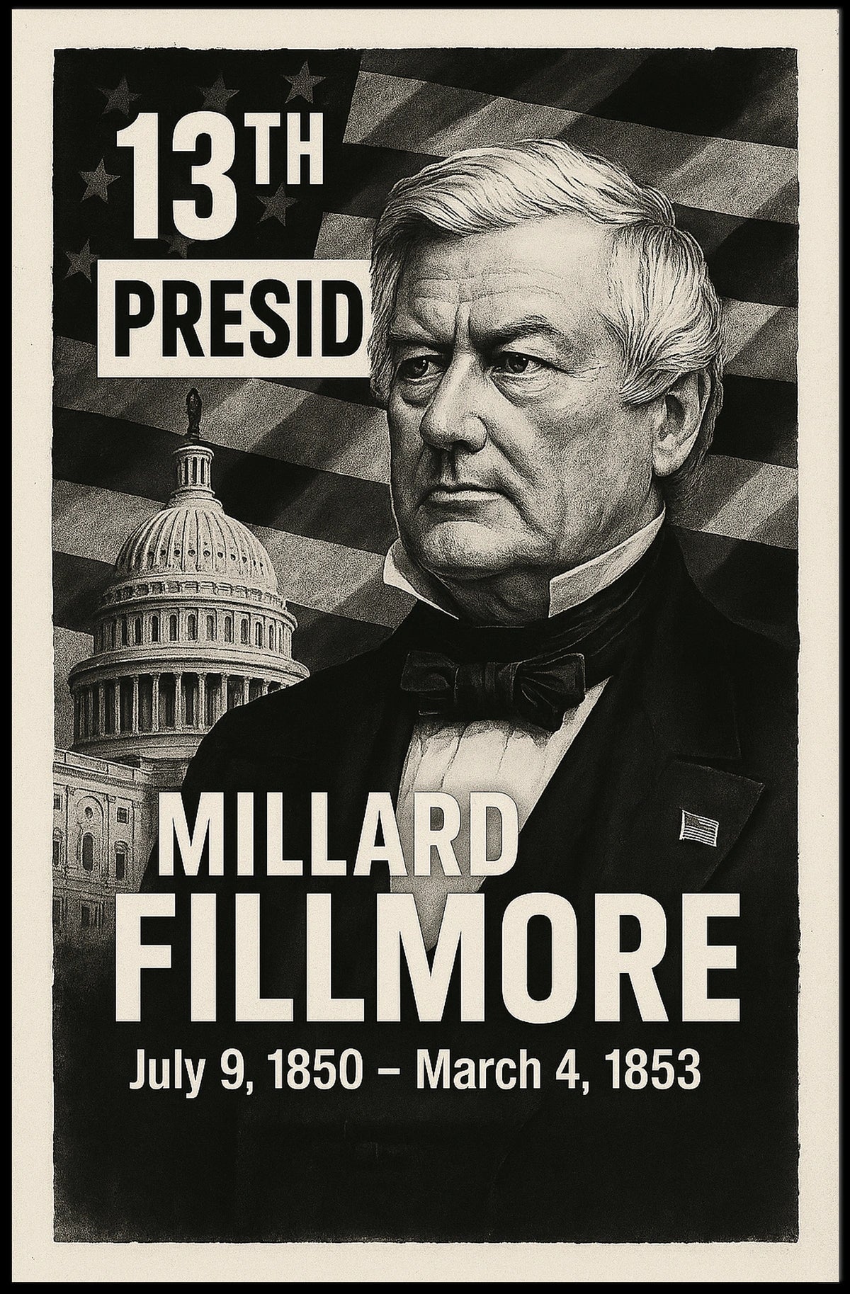 Millard Fillmore 13th President of the United States Digital Montaje Poster