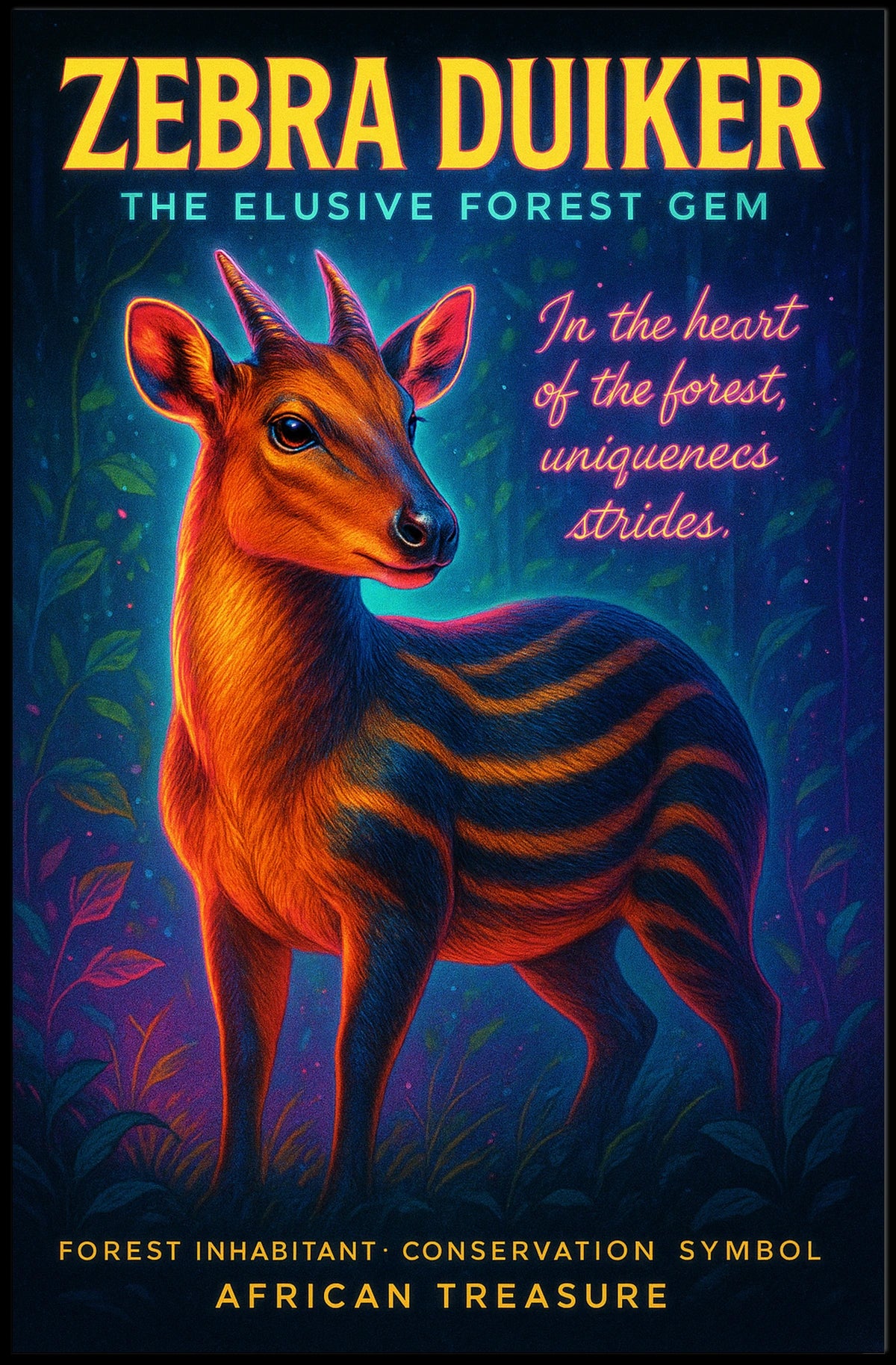 Zebra Duiker The Elusive Forest Gem Poster