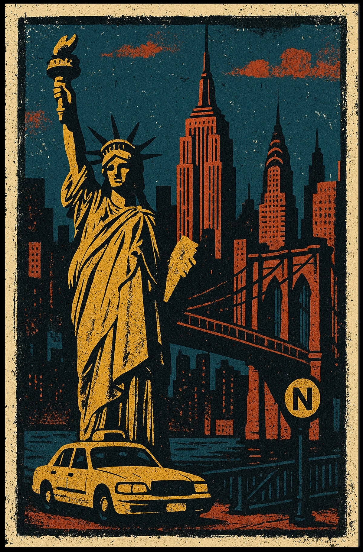 Iconic New York Vintage Poster For City Lovers Collectors