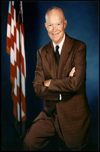 Presidential Pose with Flag – Dwight D. Eisenhower Poster