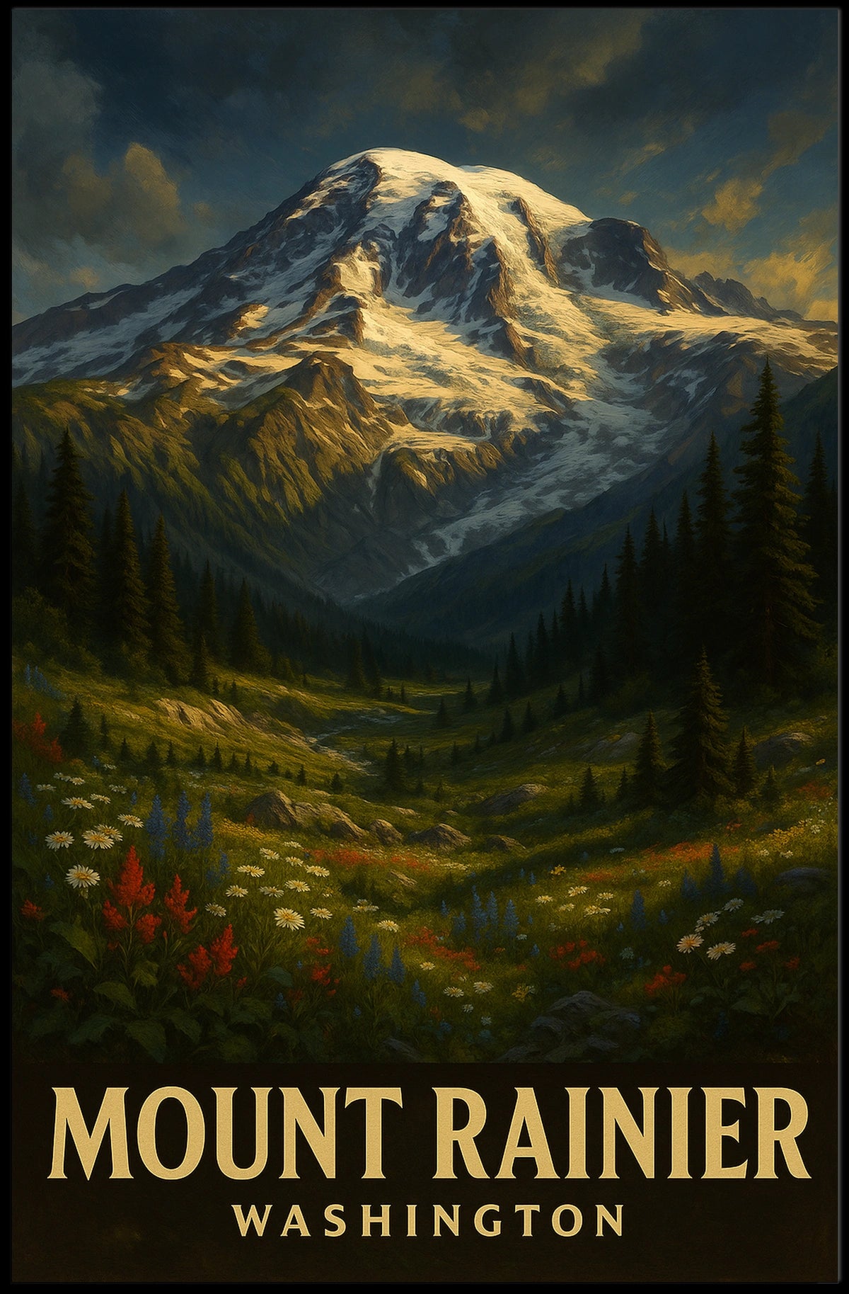 Majestic Mount Rainier Poster