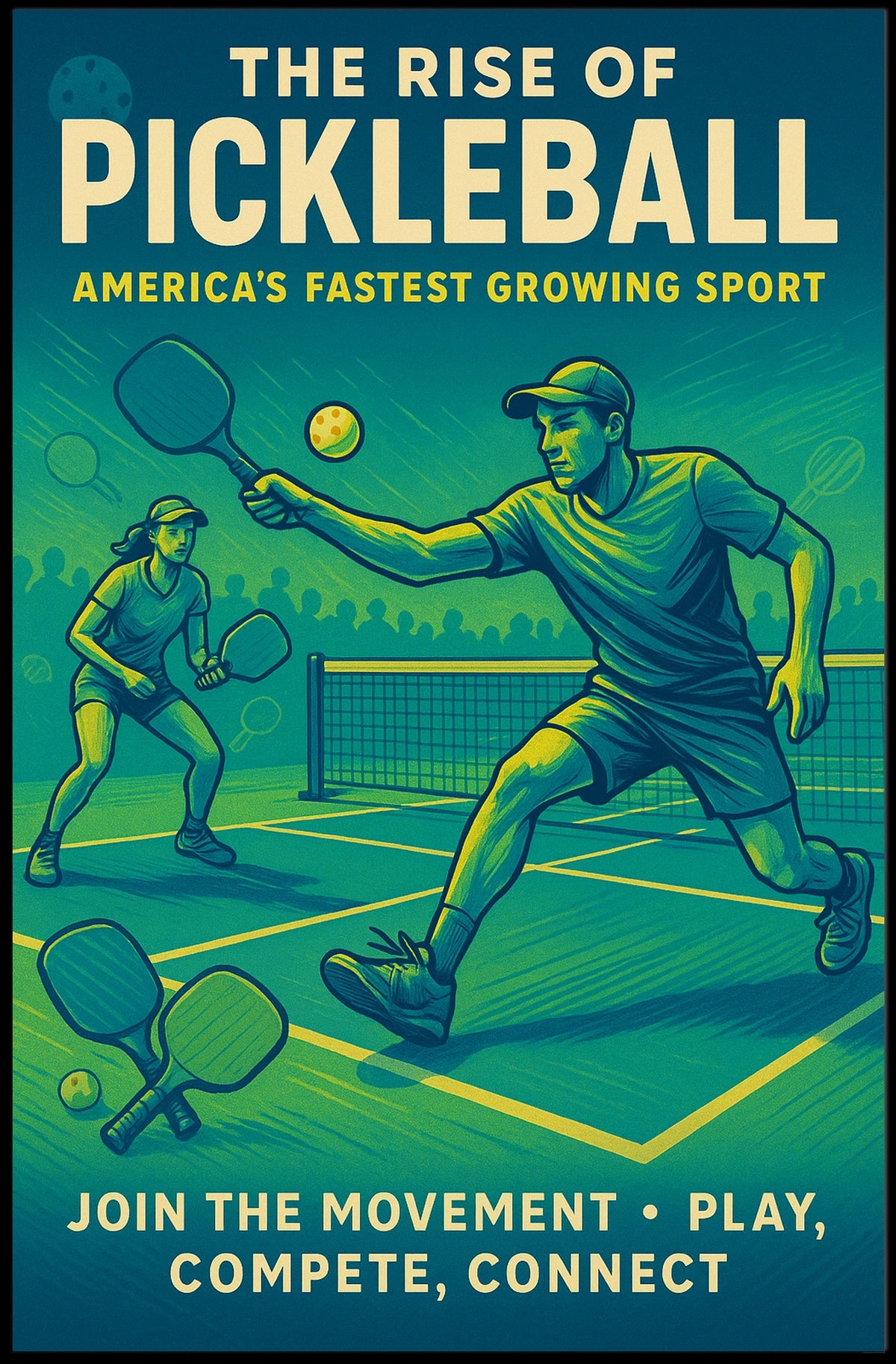 The Rise of Pickleball Poster