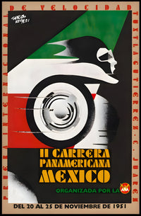 II Carrera Panamericana Mexico 1951 Poster