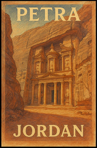 Petra Jordan Vintage Travel Poster