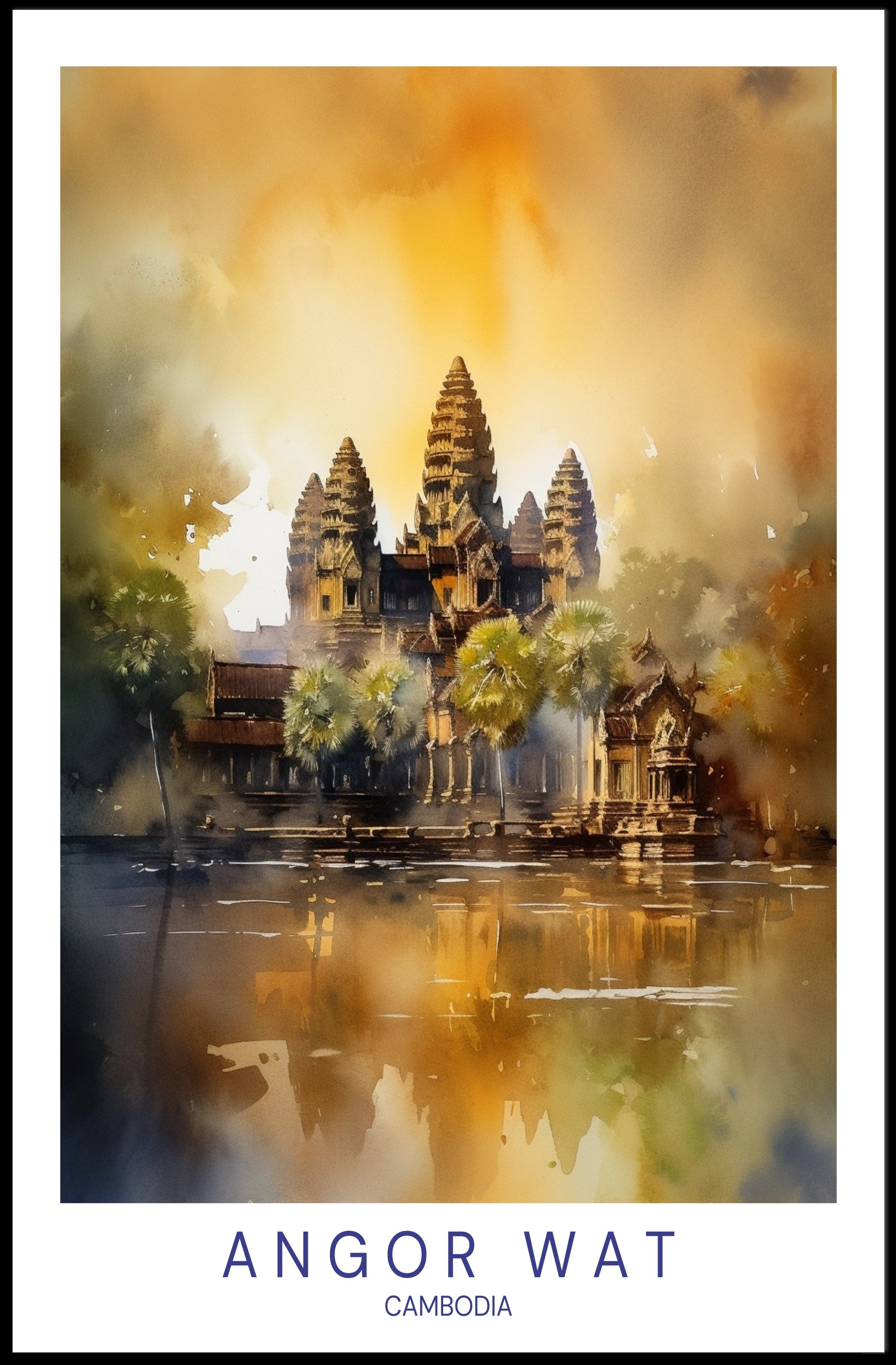 Angkor Wat Reflections Poster PosterGoat