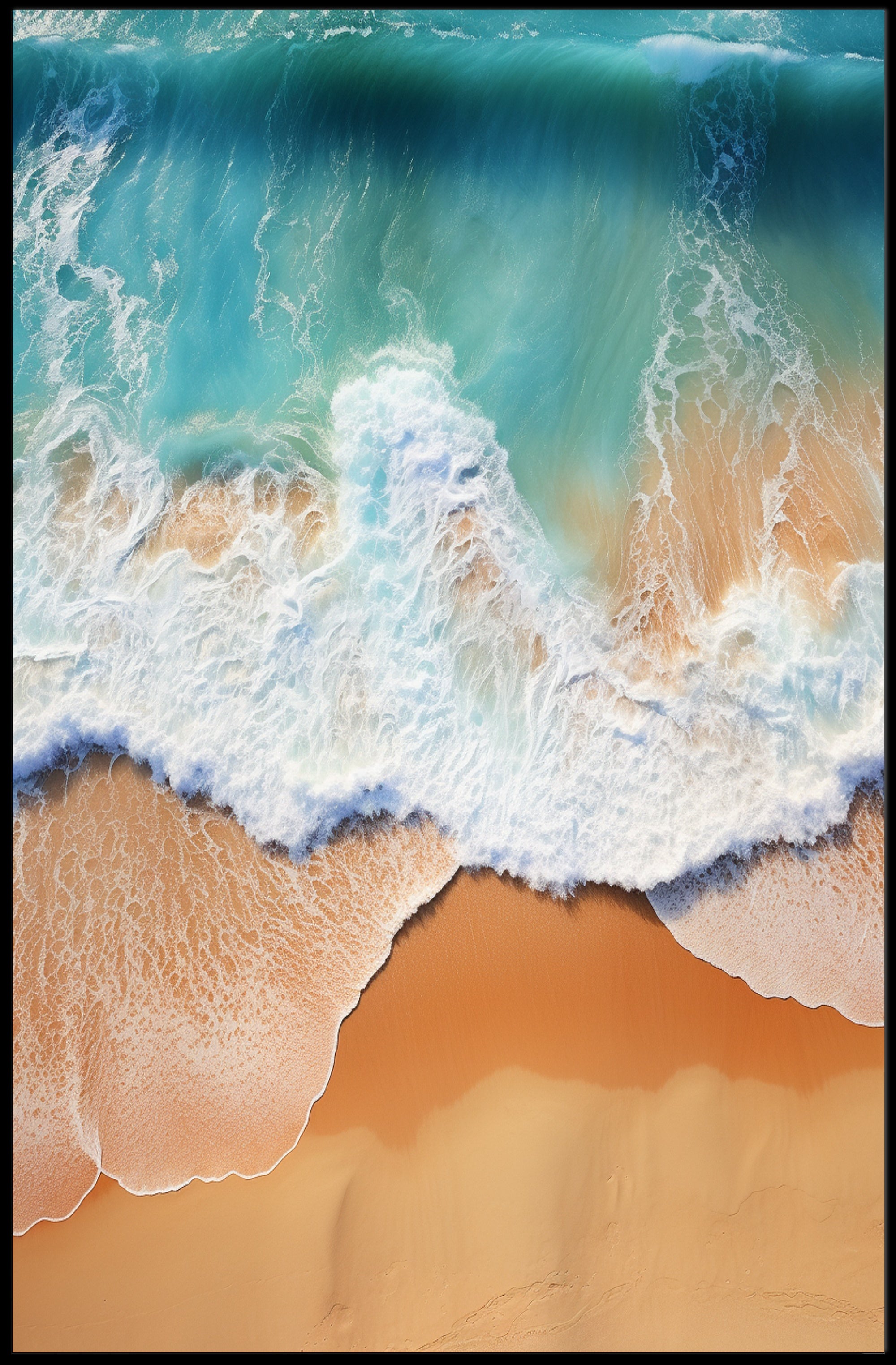 Ocean Waves And Sandy Shore Poster