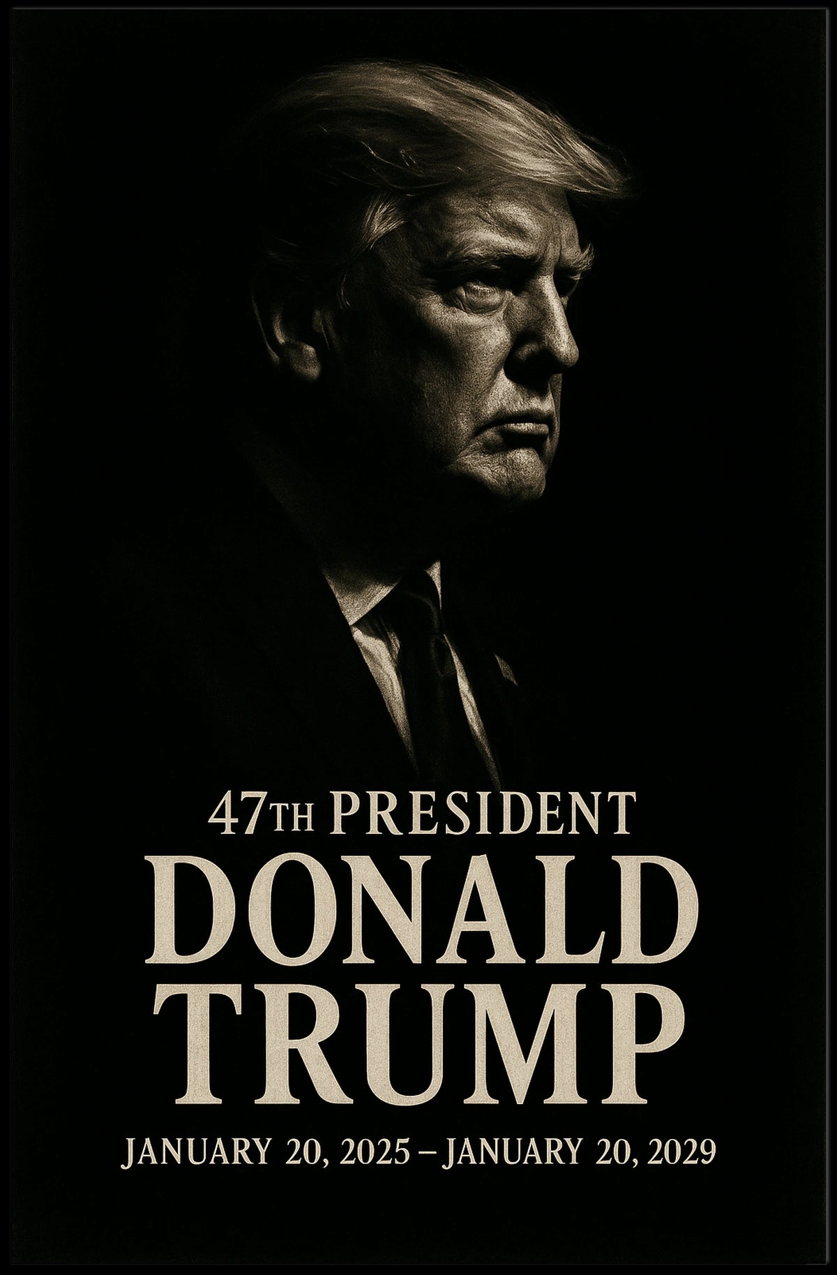 Trump Leadership Gravitas Monochrome Poster