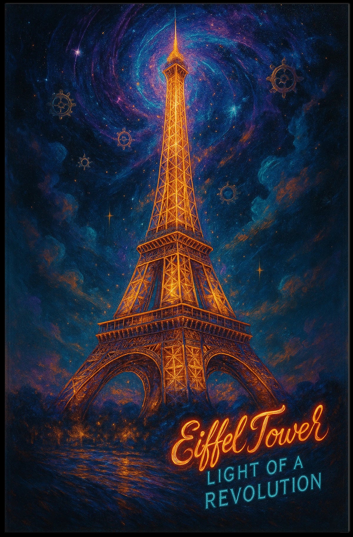 Eiffel Tower Light of a Revolution Poster