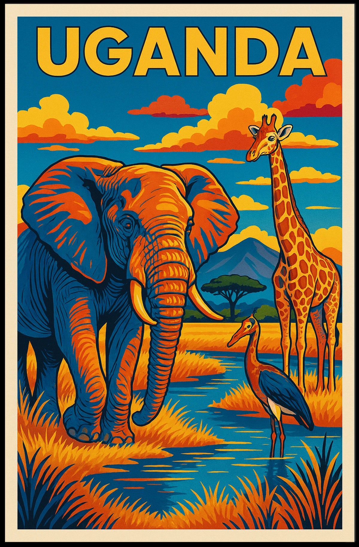 Uganda Wildlife Adventure Poster