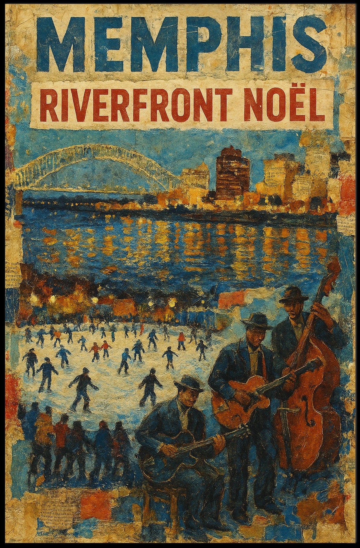 Memphis Riverfront NoΓ«l Poster
