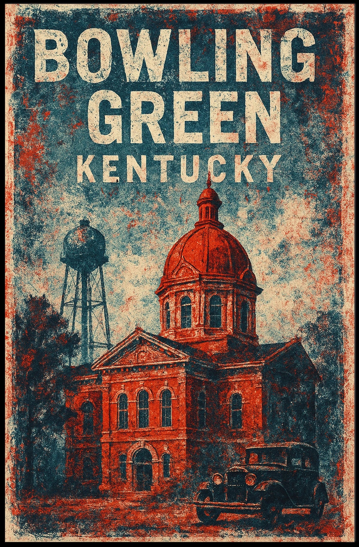 Bowling Green Kentucky Cityscape Photography Poster