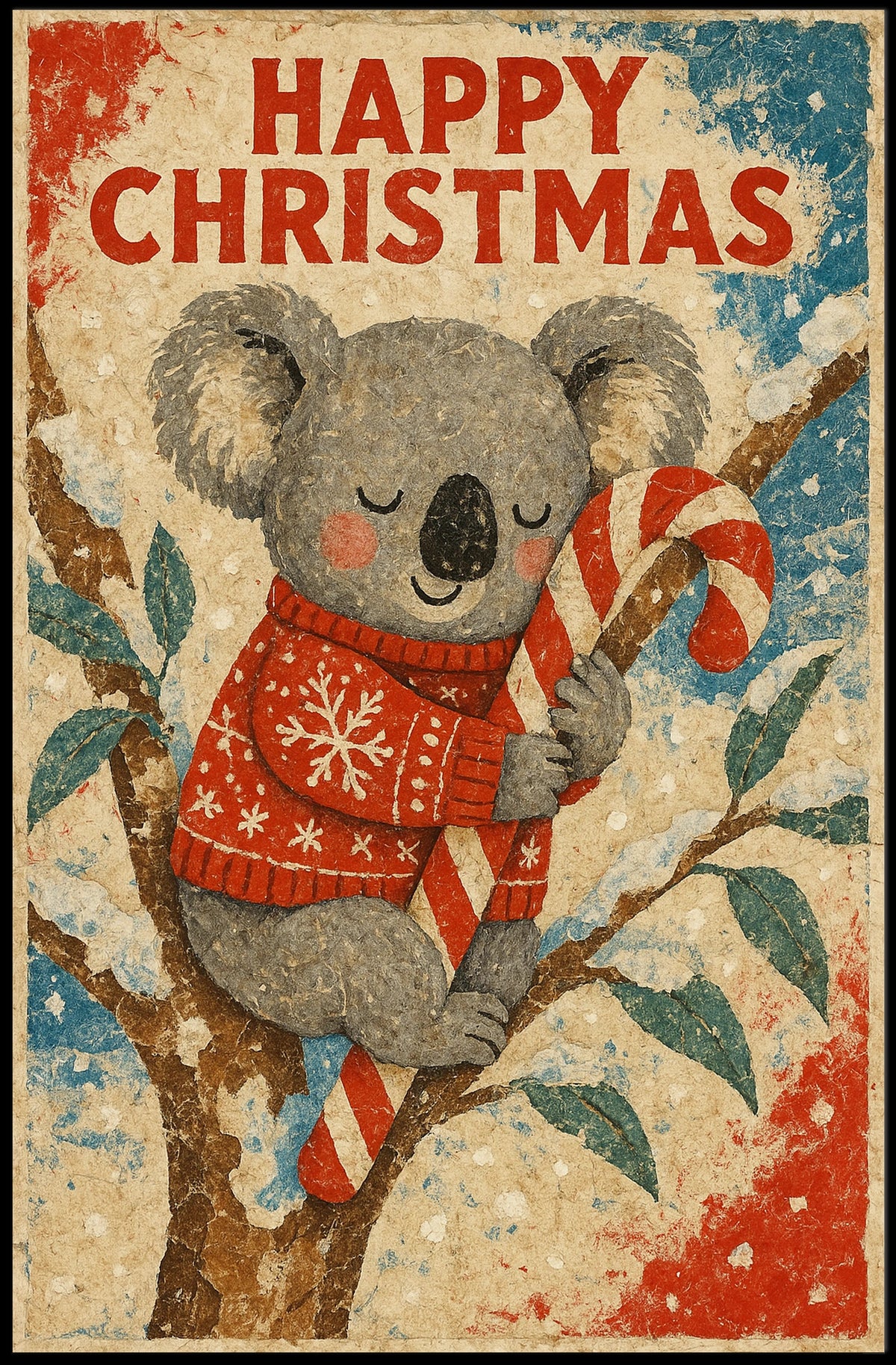 Happy Christmas Koala Poster