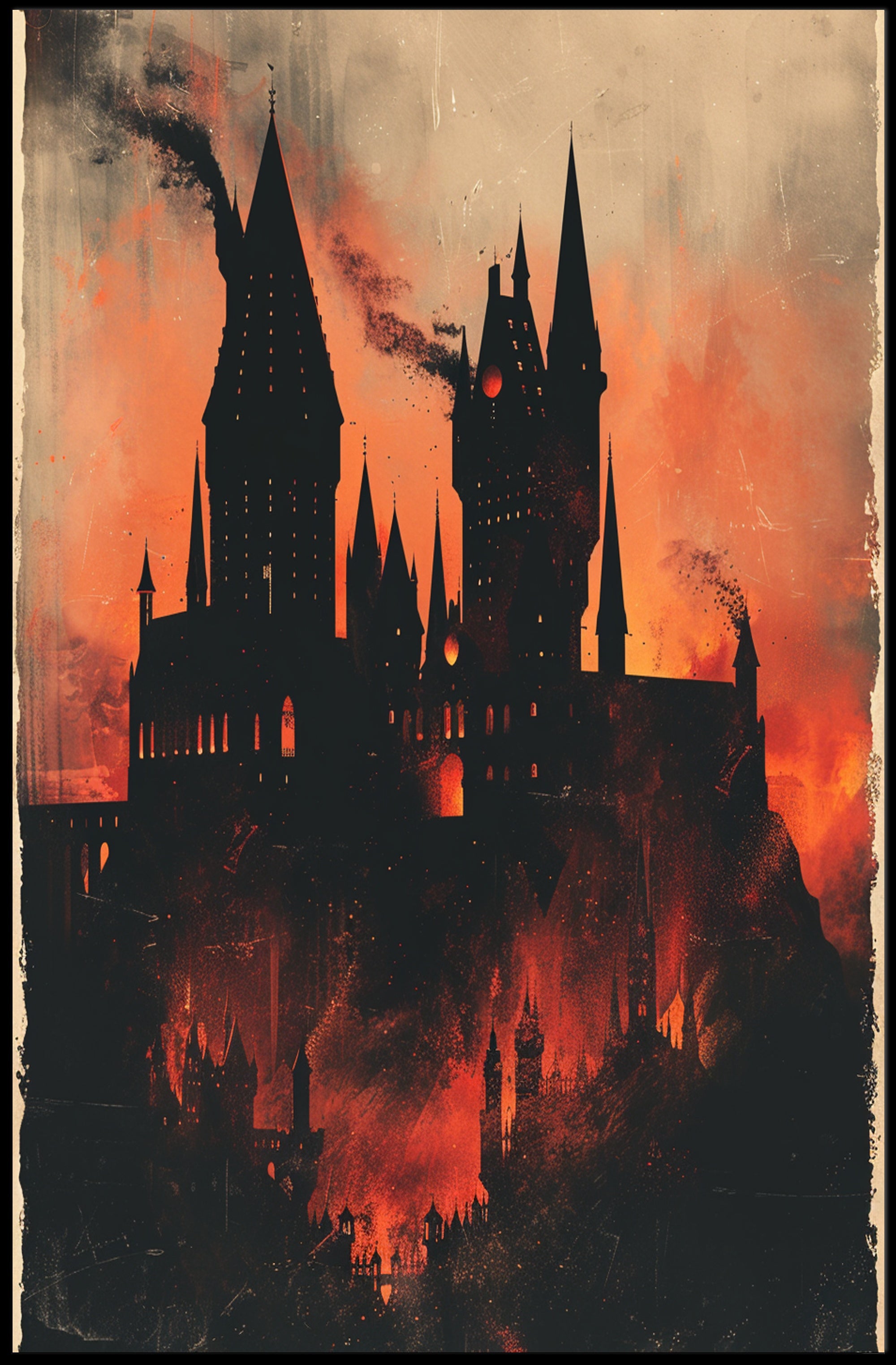 Enchanted Castle Silhouette Poster PosterGoat