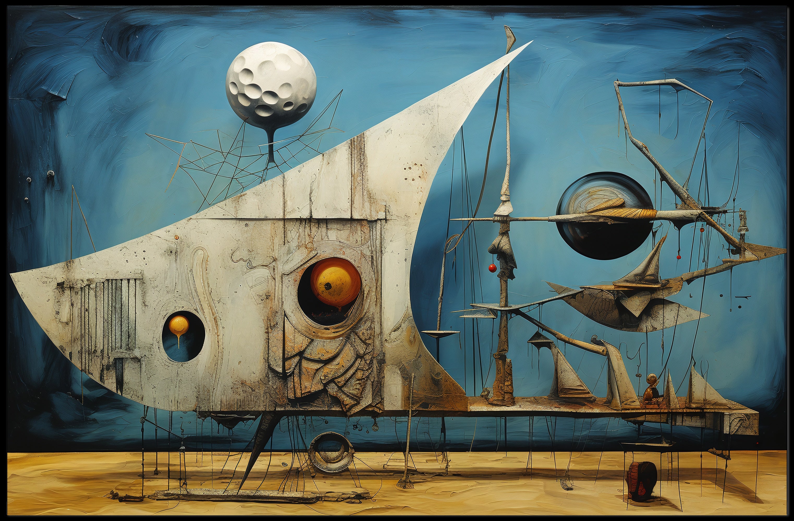 Surreal Dreamscape with Celestial Elements Abstract or Artistic Poster
