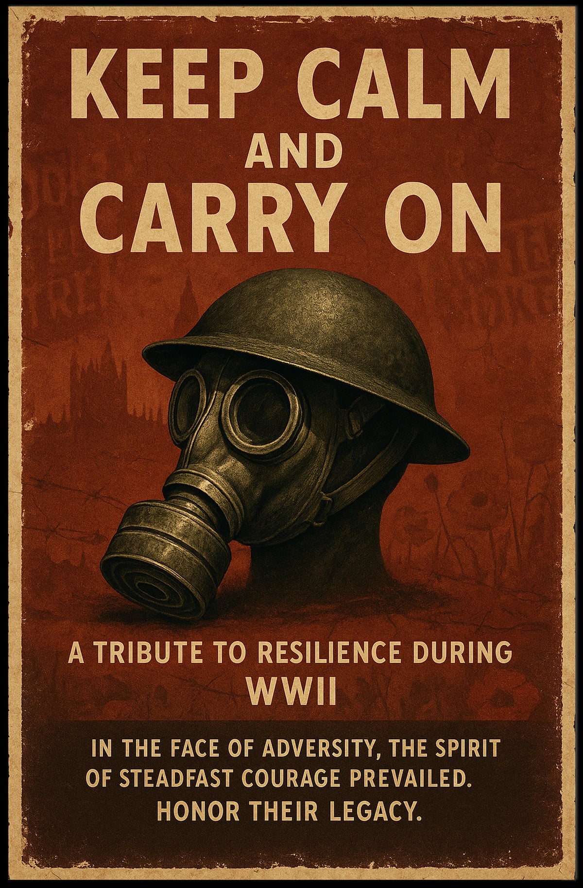 Keep Calm And Carry On Tribute To Wwii Poster
