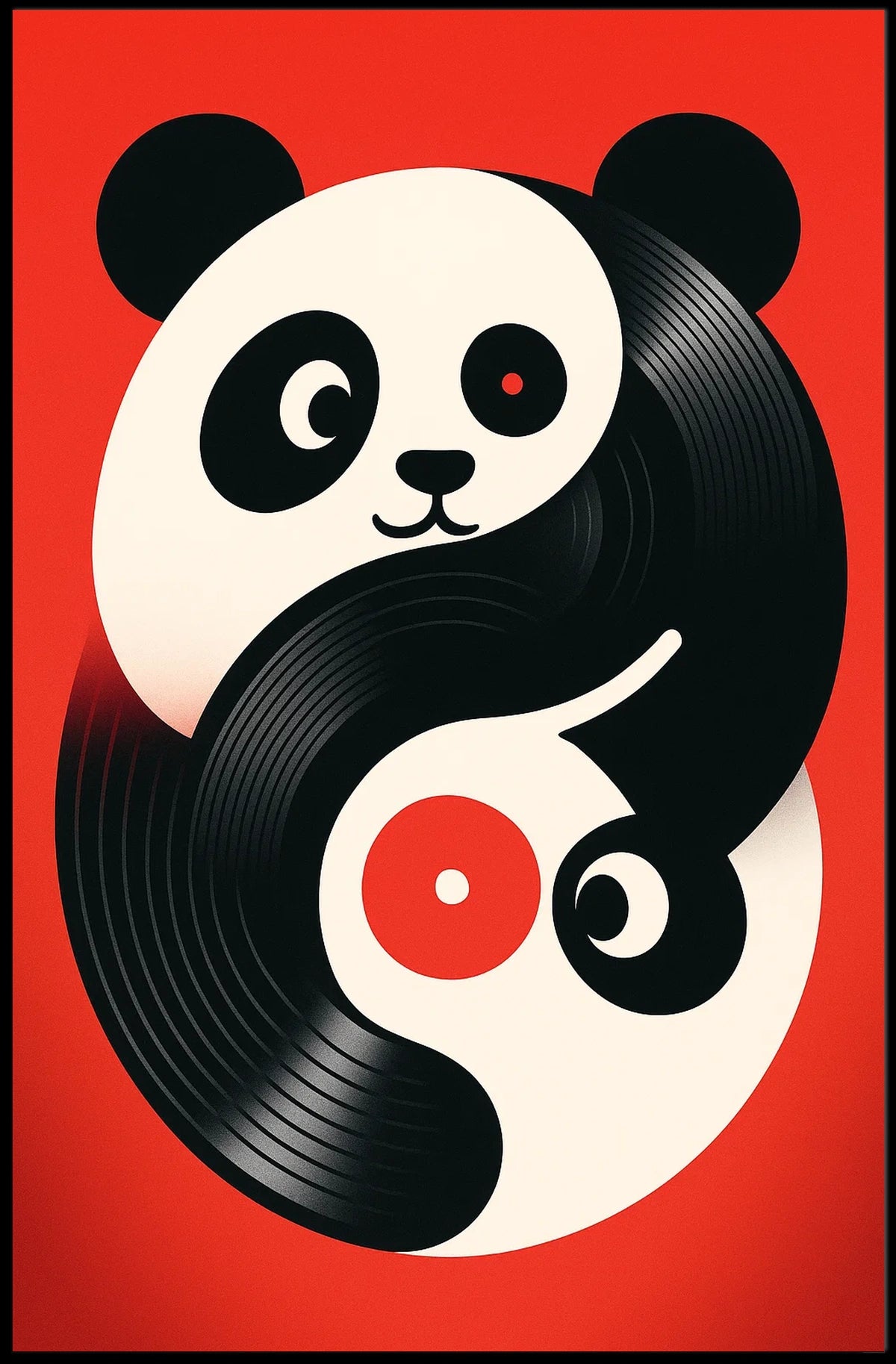 Yin-Yang Panda Vinyl Poster