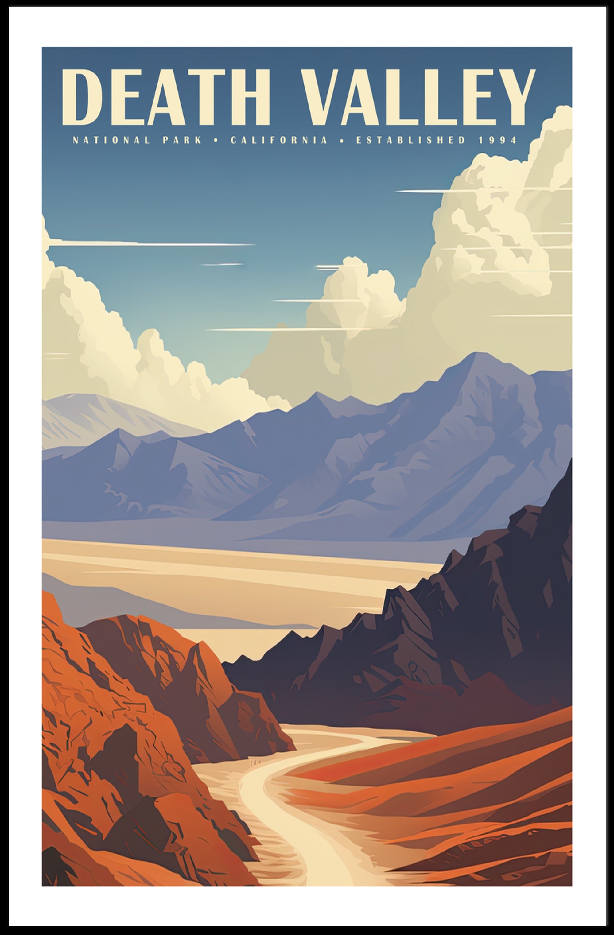 Death Valley Travel Poster Vintage National Park Print