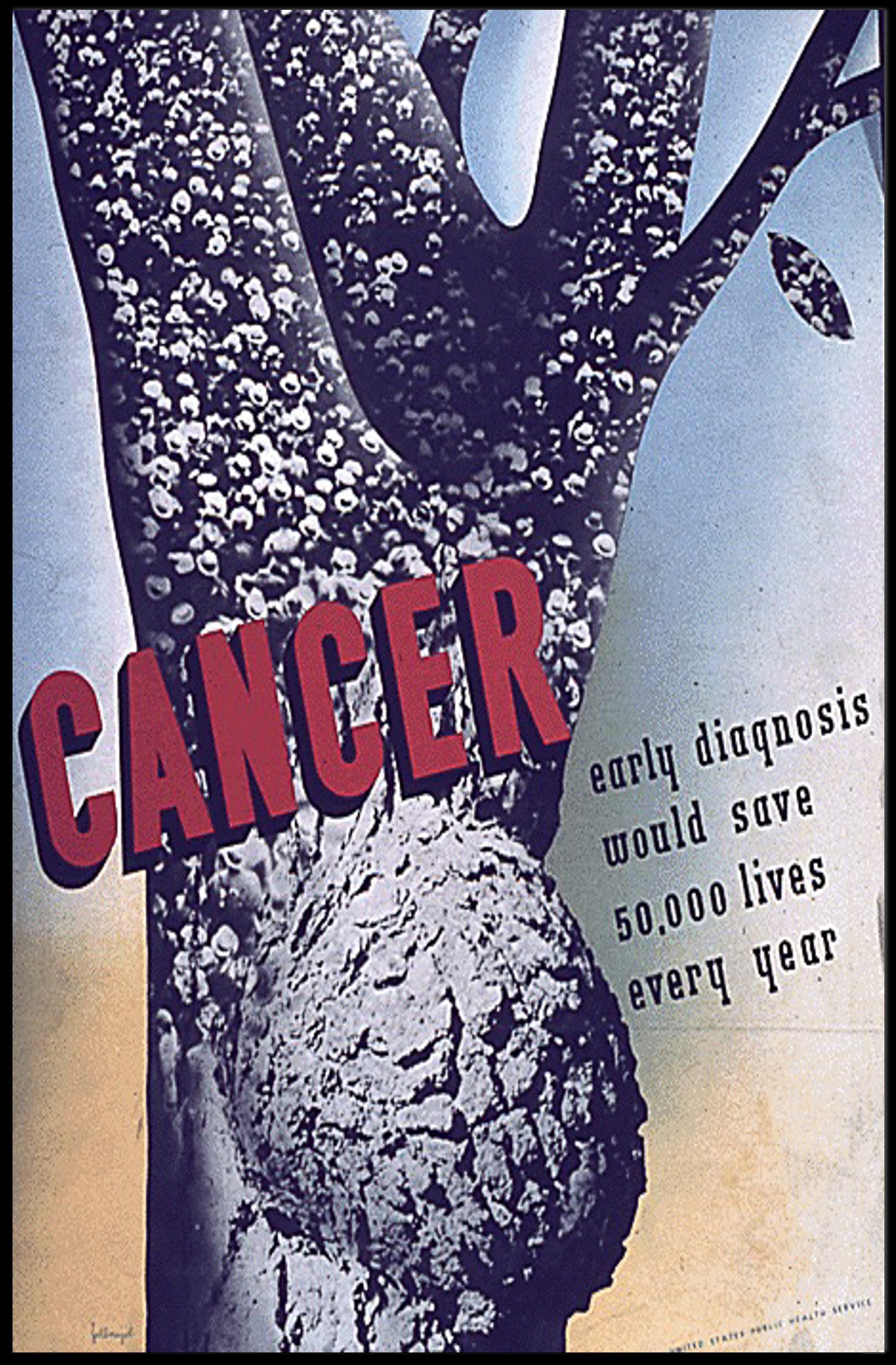Cancer Awareness Poster with Urgent, Vintage Design Political or Propaganda Poster PosterGoat