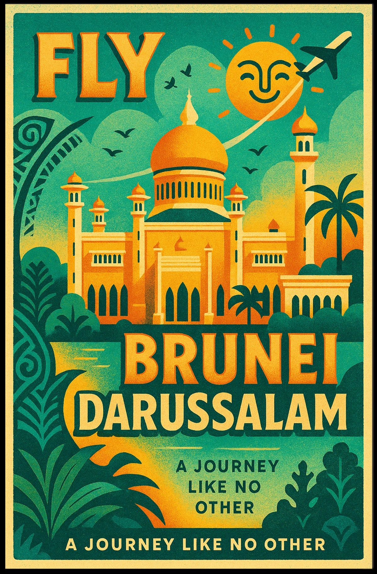 Fly to Brunei Darussalam Poster