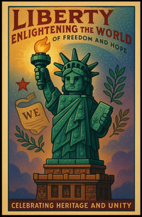 Statue of Liberty Vintage Patriotic Propaganda Poster