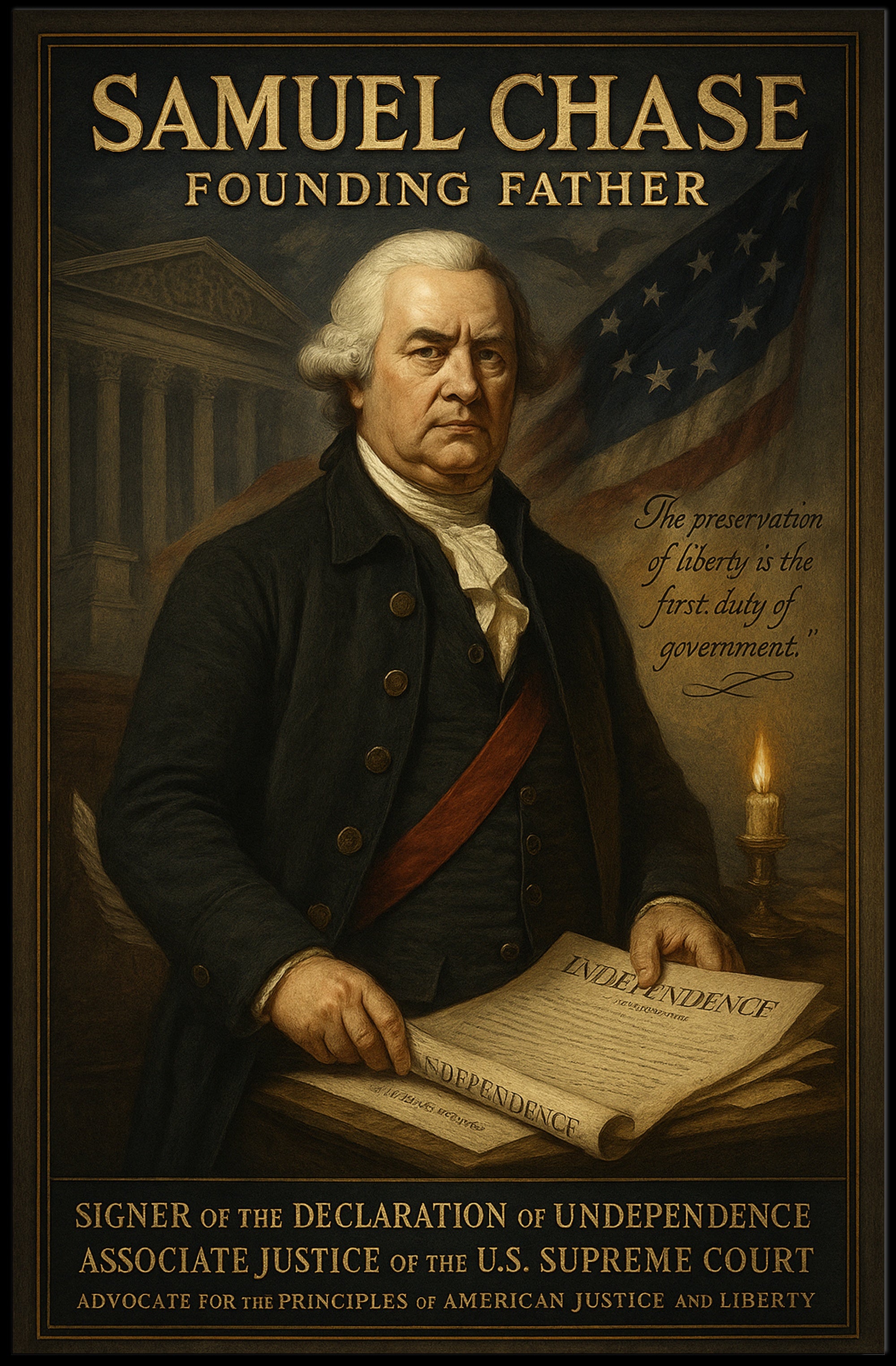 Samuel Chase Vintage Patriotic Historical or Presidential Poster PosterGoat