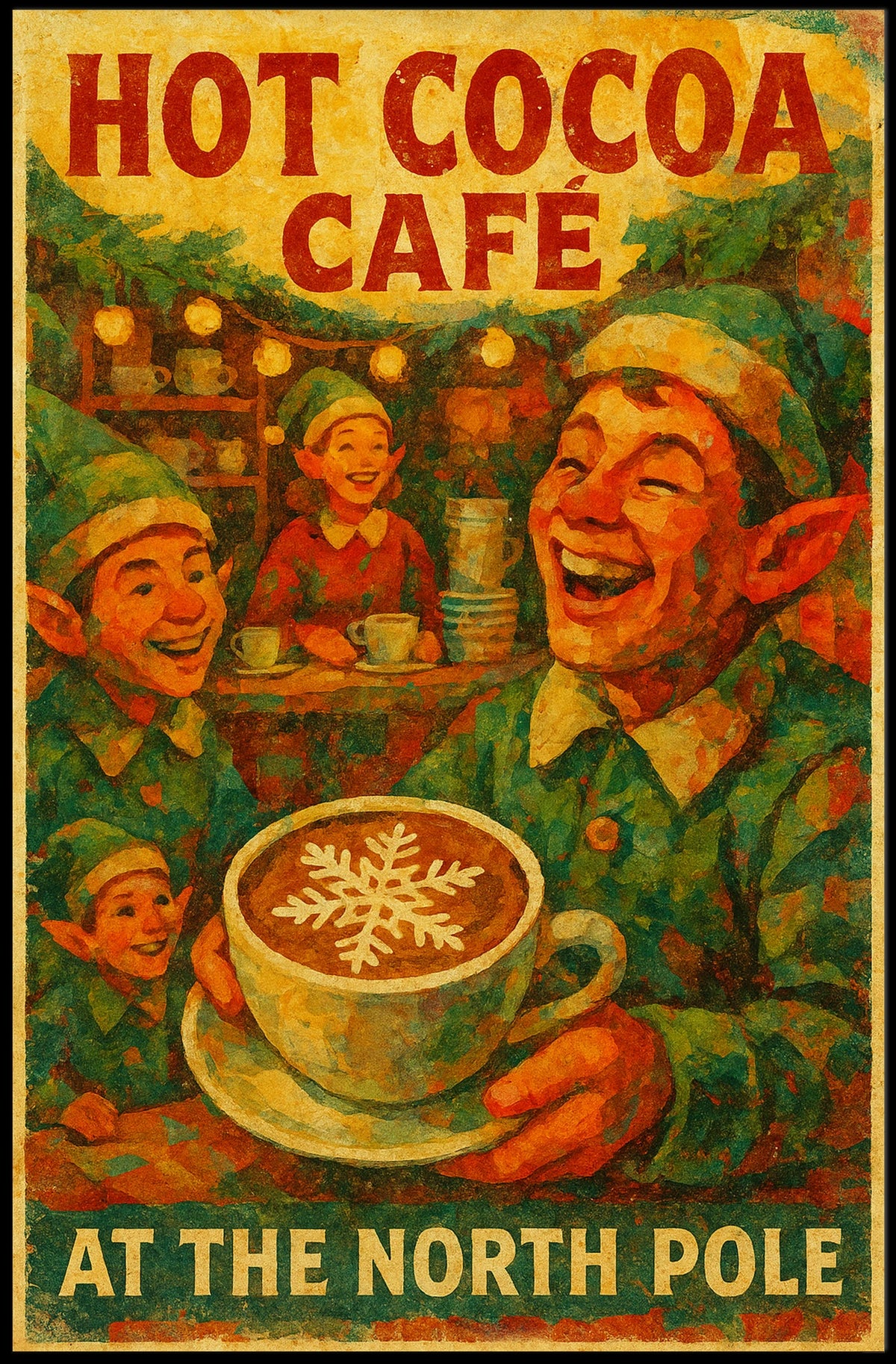 Hot Cocoa Cafรฉ At The North Pole Poster
