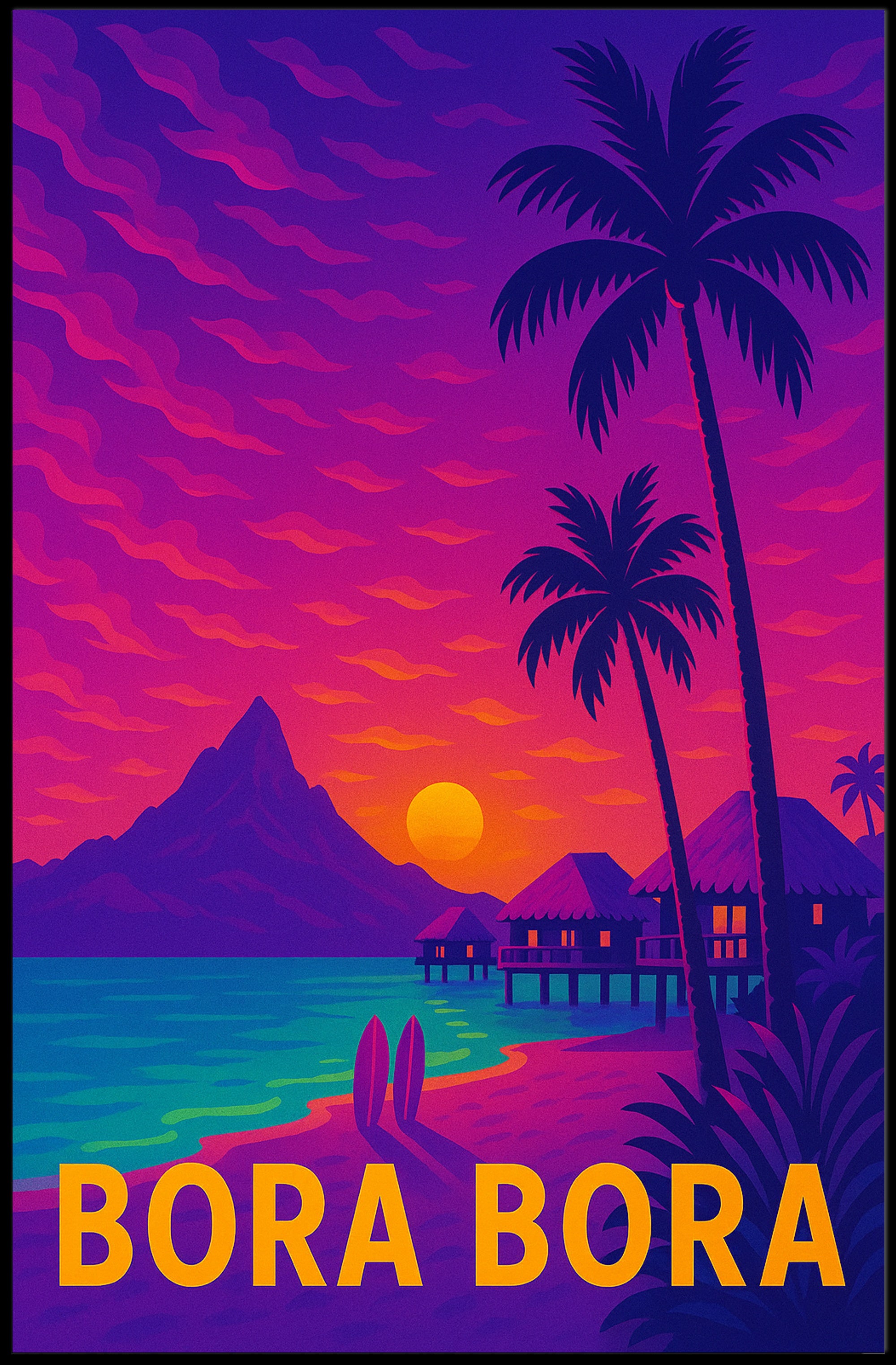 Bora Bora Tropical Paradise Escape Travel Poster PosterGoat