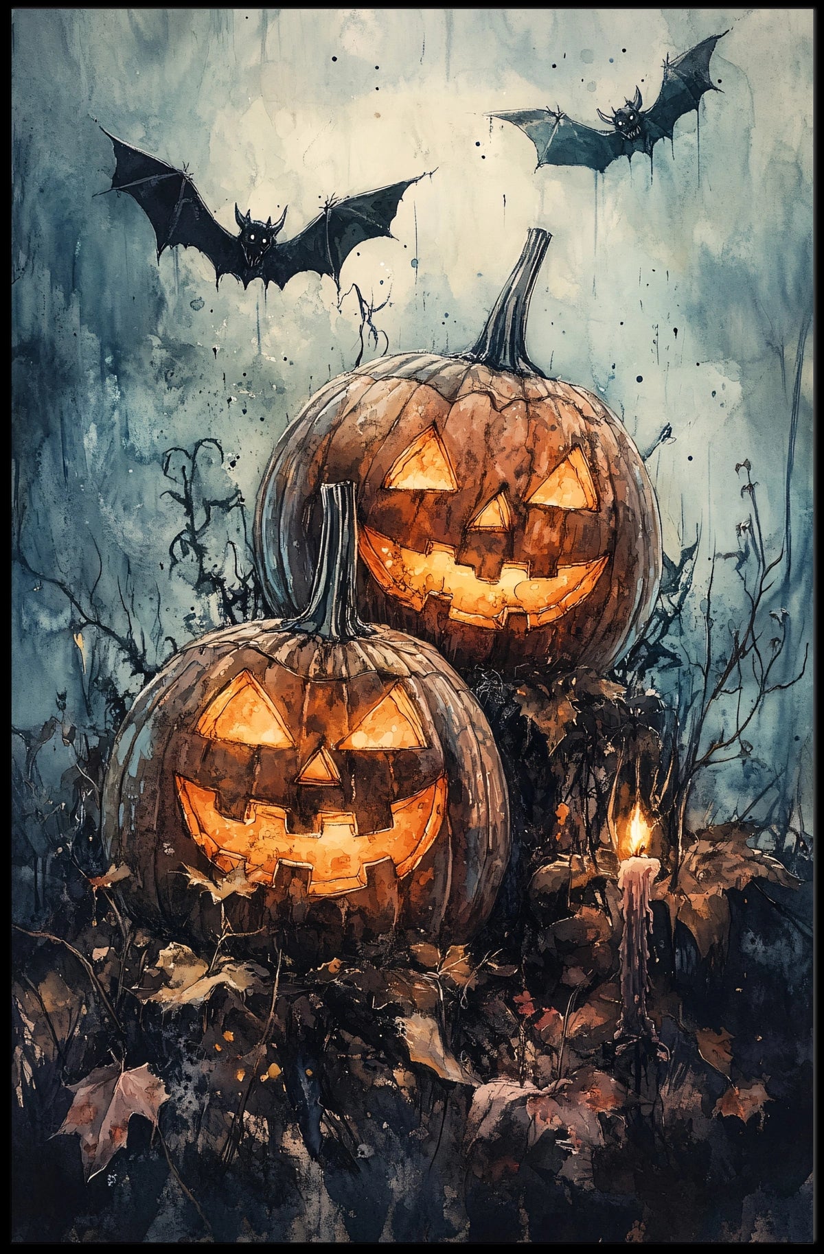 Halloween Pumpkin Glow: Abstract, Artistic, or Pop Culture Poster