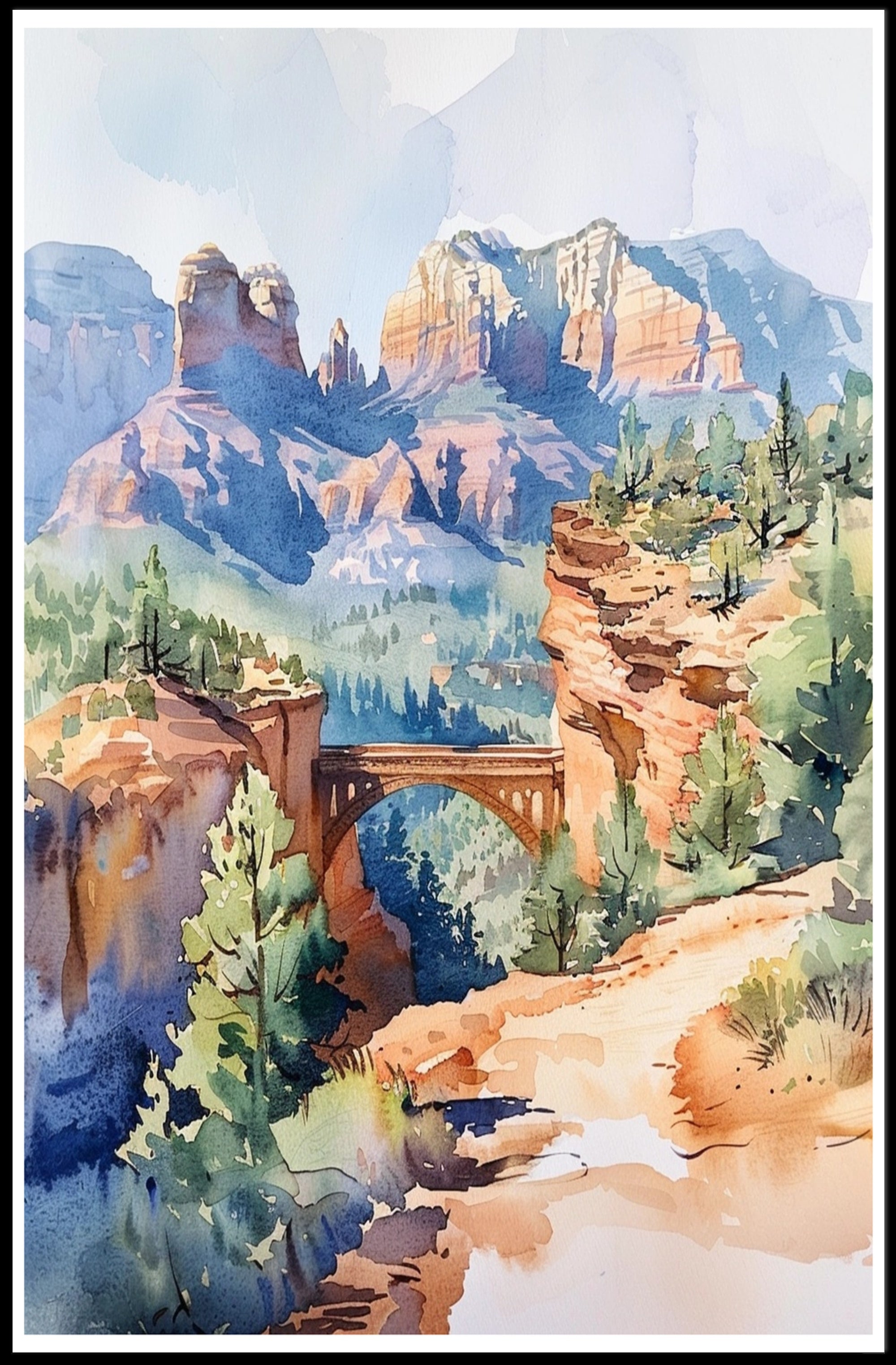 Serene Mountain Landscape Poster PosterGoat