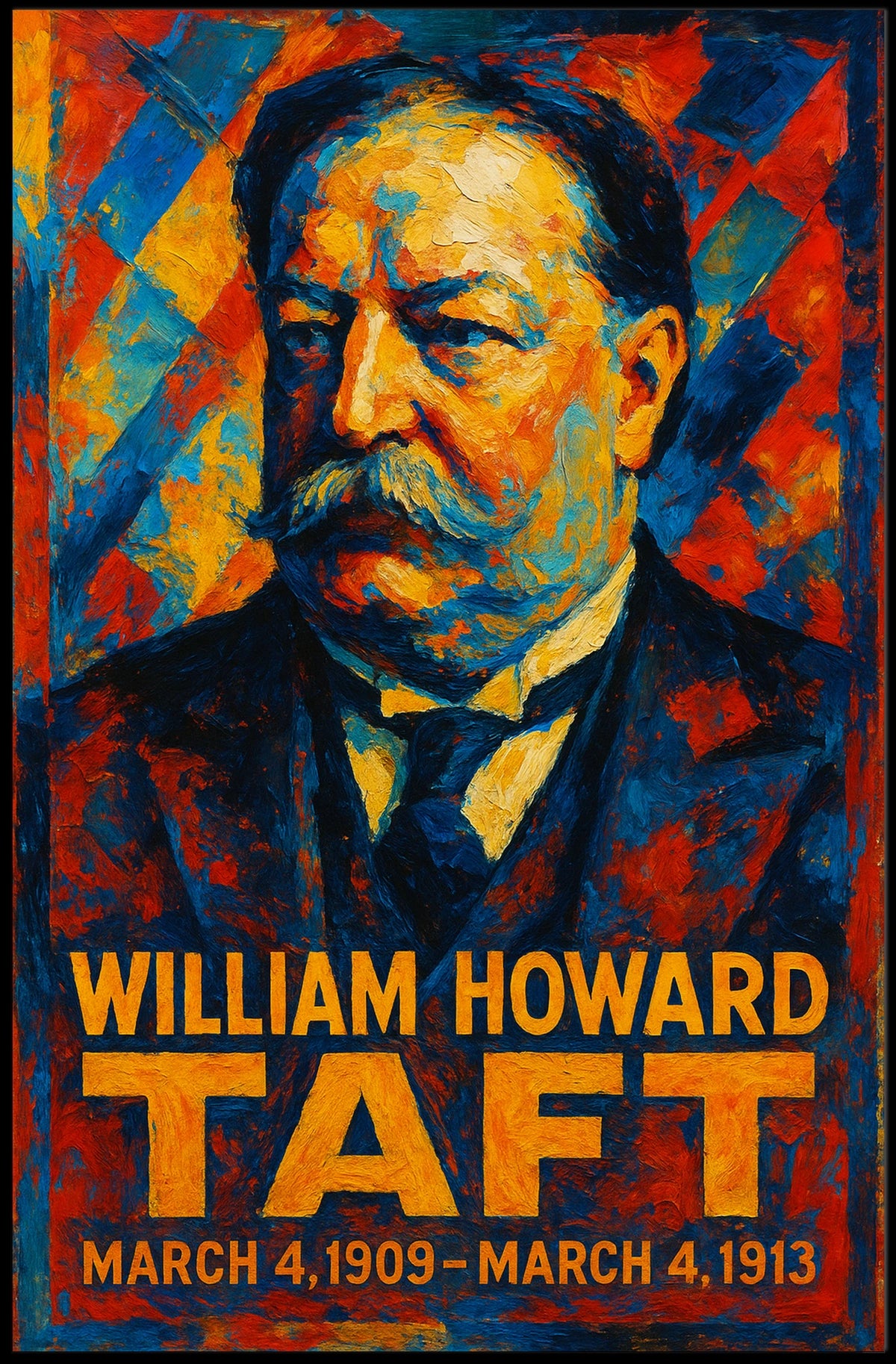 William Howard Taft 27th President of the United States Glitch Hop Art Poster
