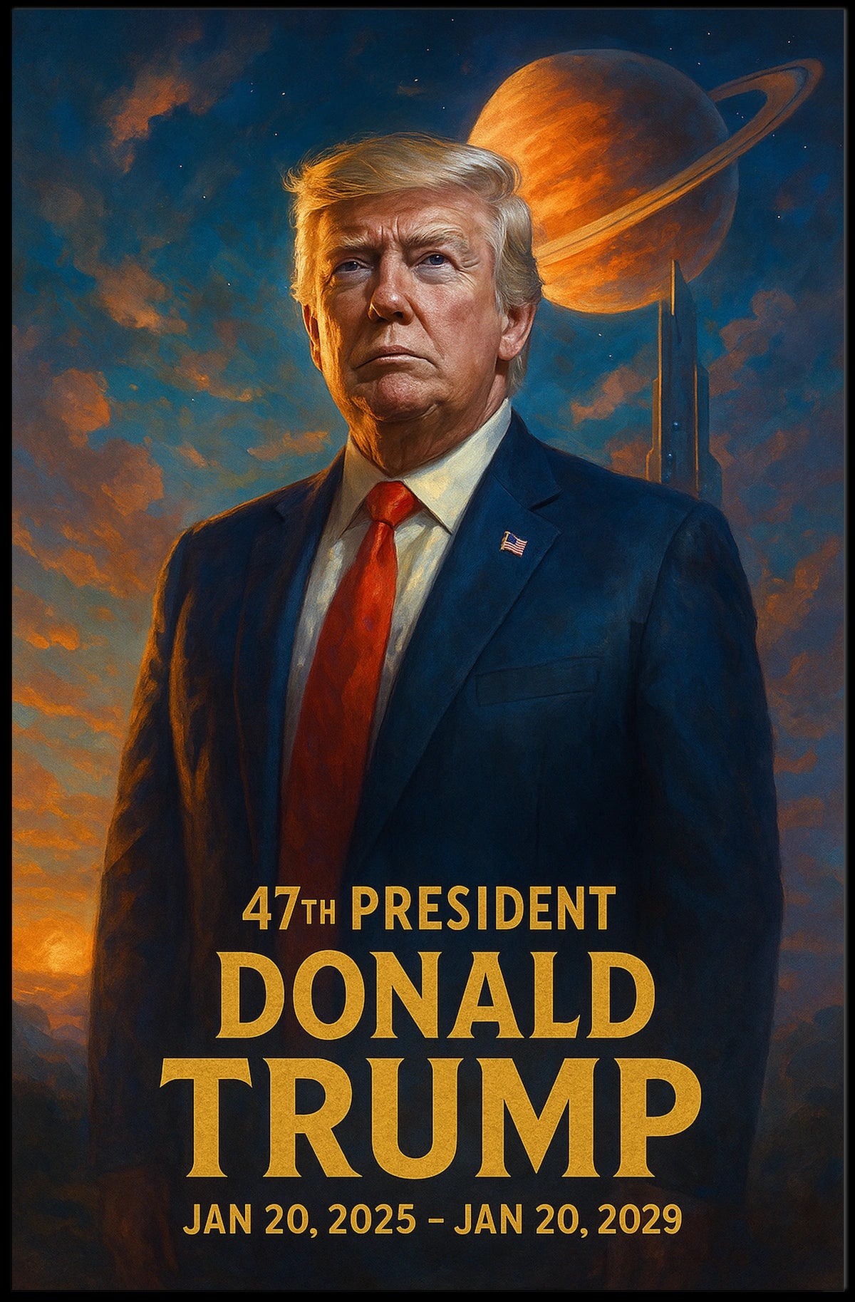 Trump Cosmic Visionary Collector Futurism Poster