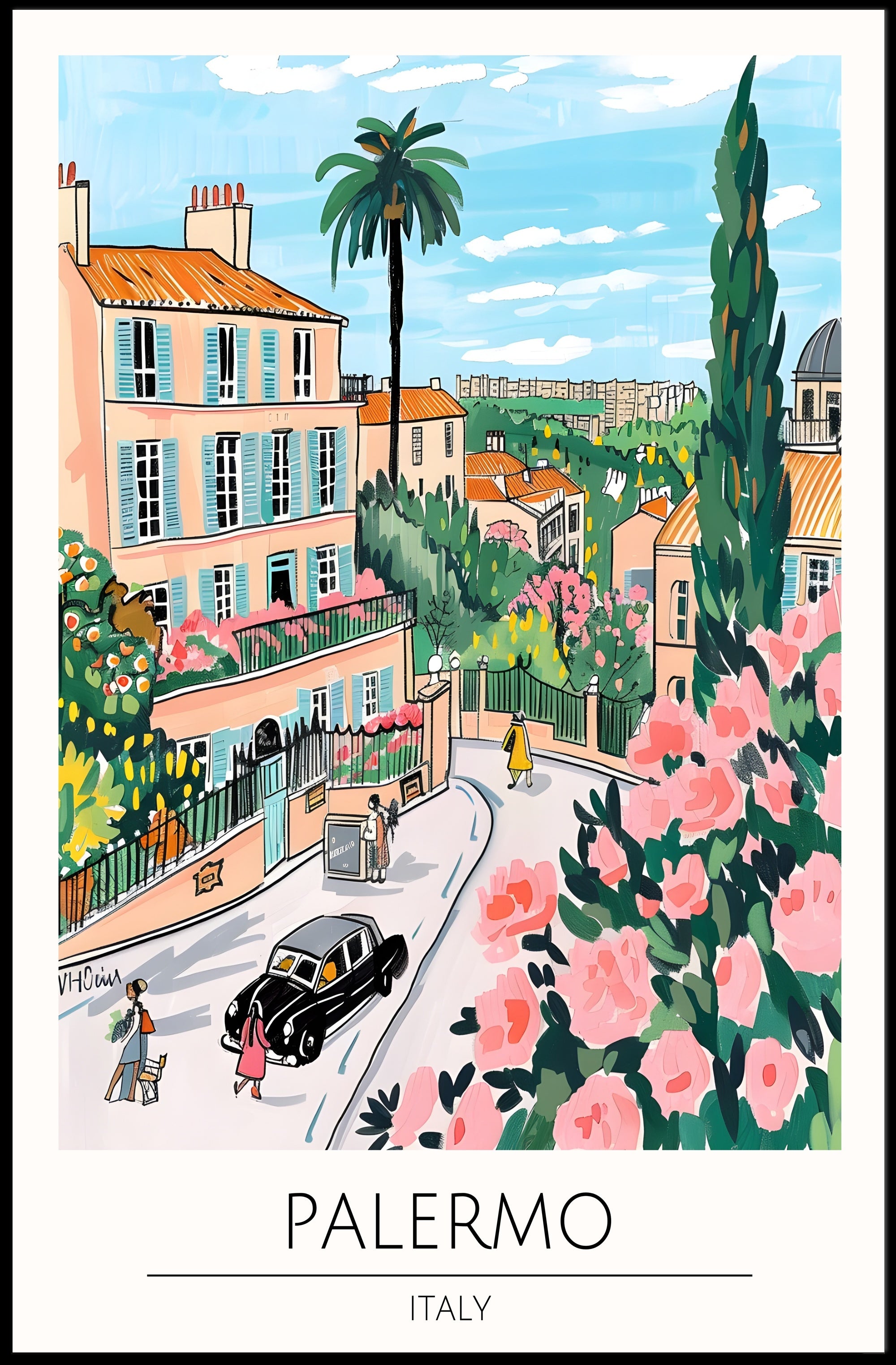 Palermo Illustrated Poster PosterGoat