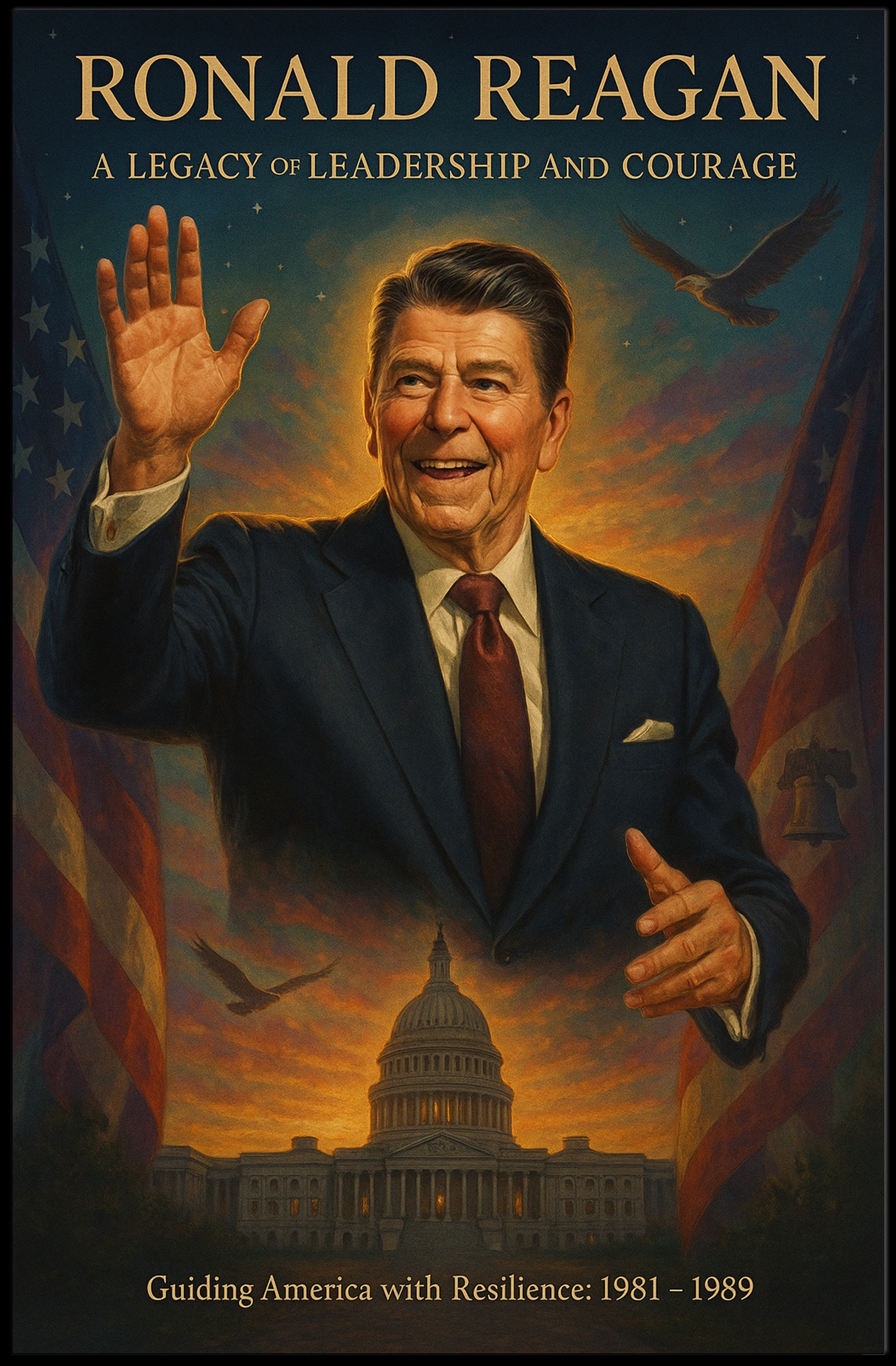 American Leadership 1981-1989 Historical Presidential Poster