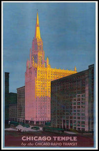 Chicago Temple by the Chicago Rapid Transit Poster PosterGoat