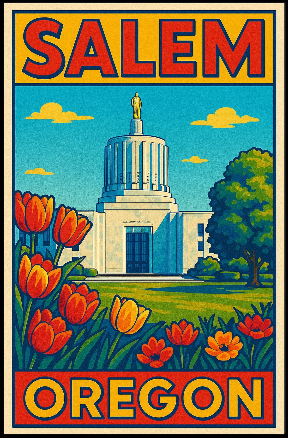 Salem, Oregon A Scenic View Poster