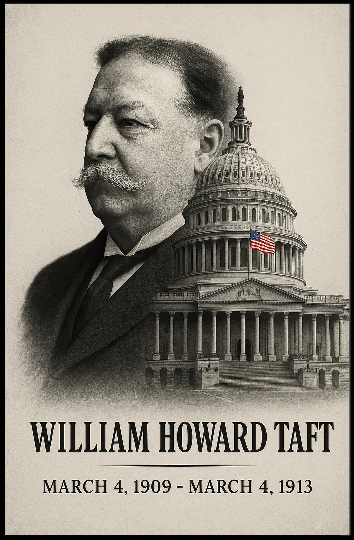 William Howard Taft 27th President of the United States Reflections Poster