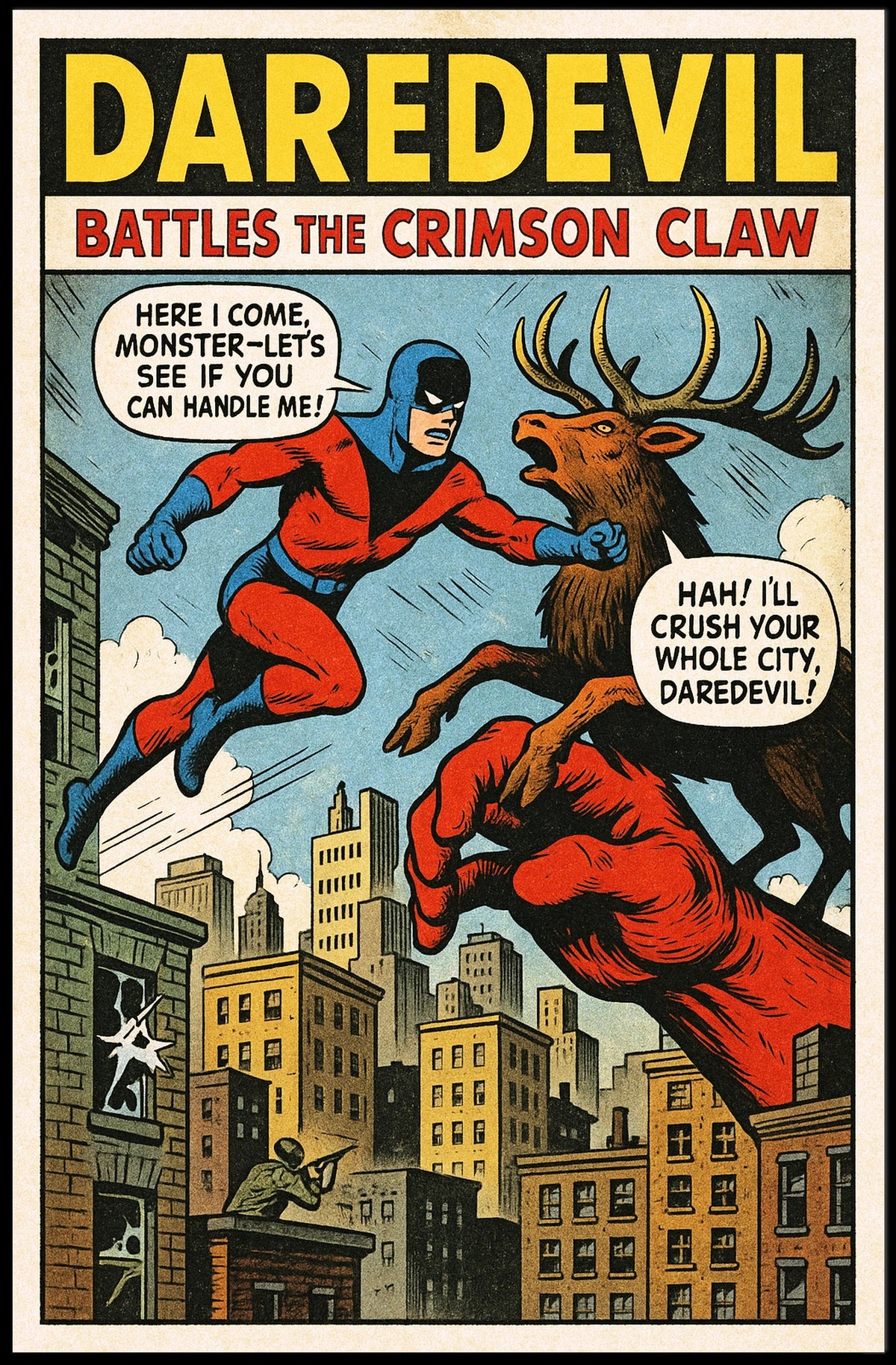 Daredevil Battles the Crimson Claw Poster