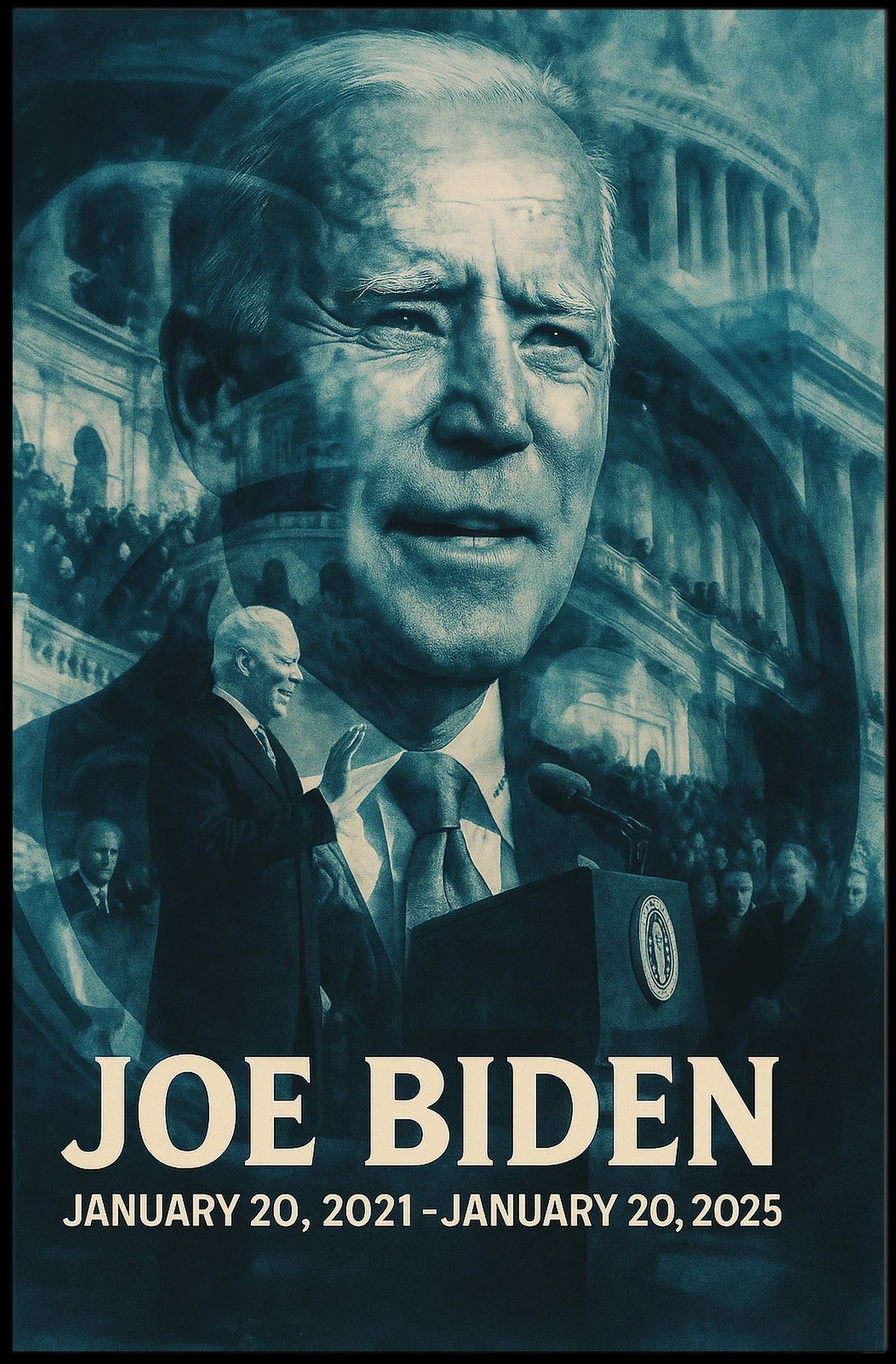 Joe Biden 46th President of the United States Double Exposure Poster