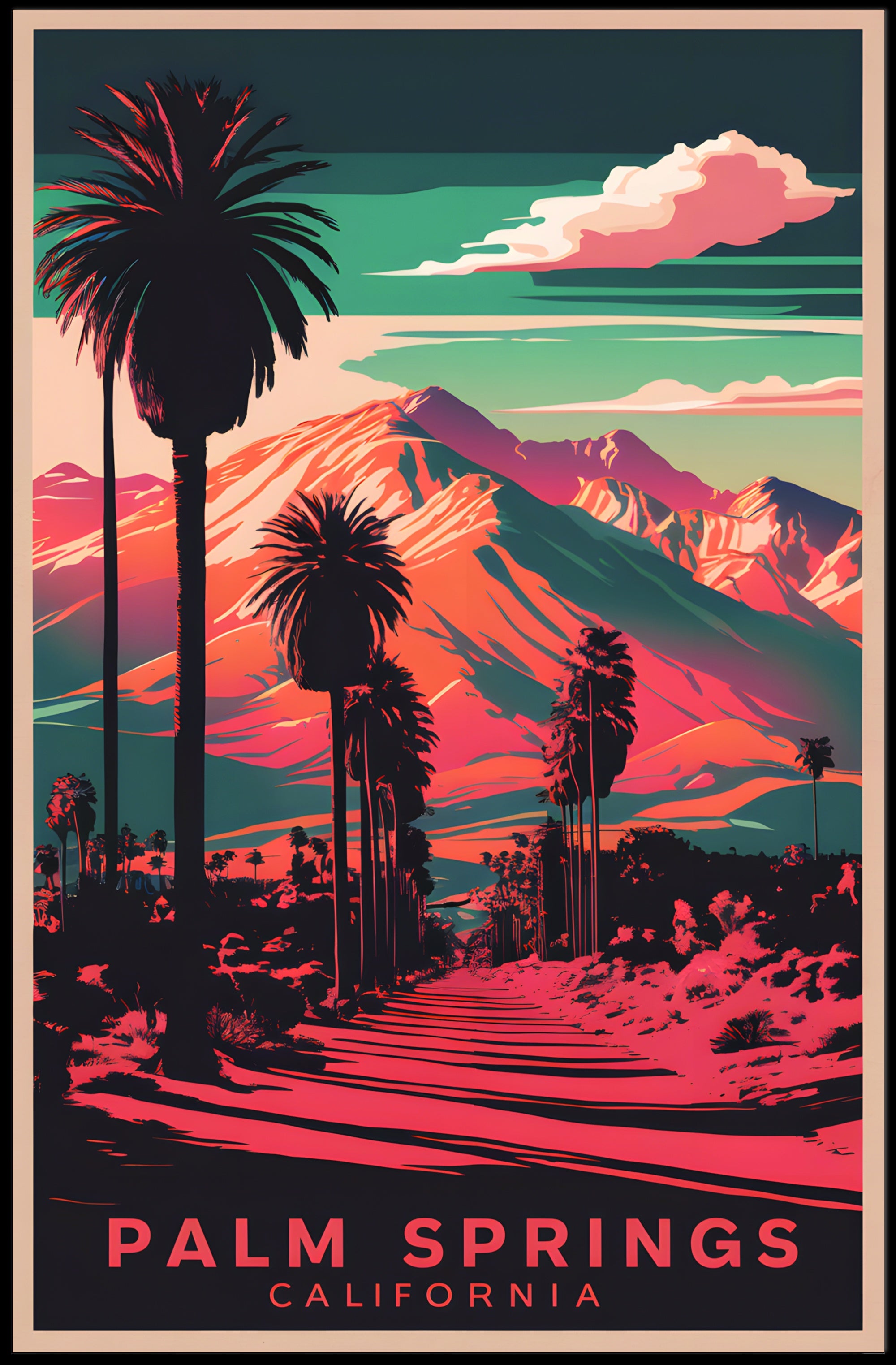Palm Springs Retro Poster
