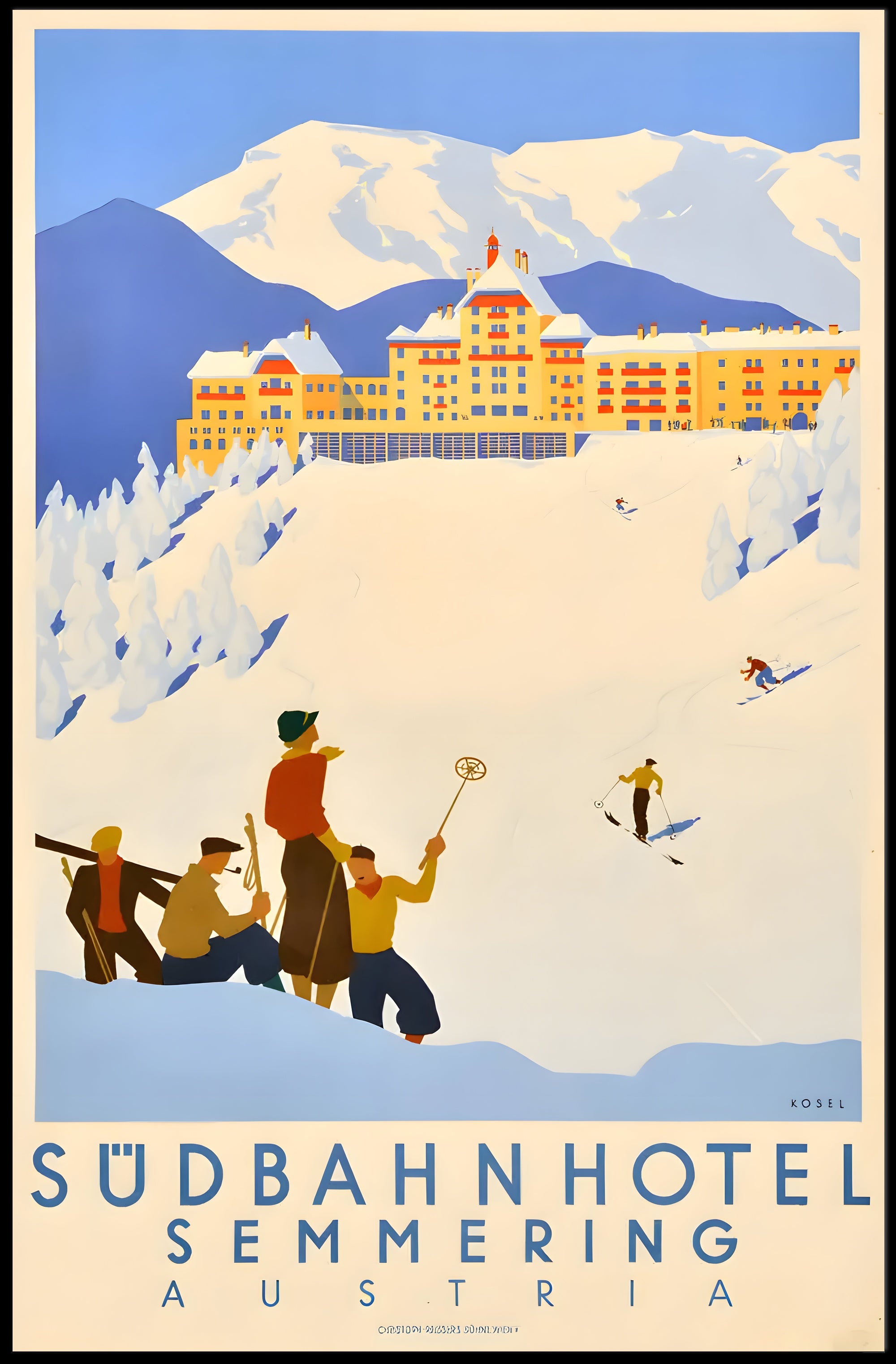 Semmering Ski Adventure Vintage Travel Poster PosterGoat