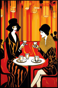 Vintage Café Society Travel Poster Art Print for Home Decor