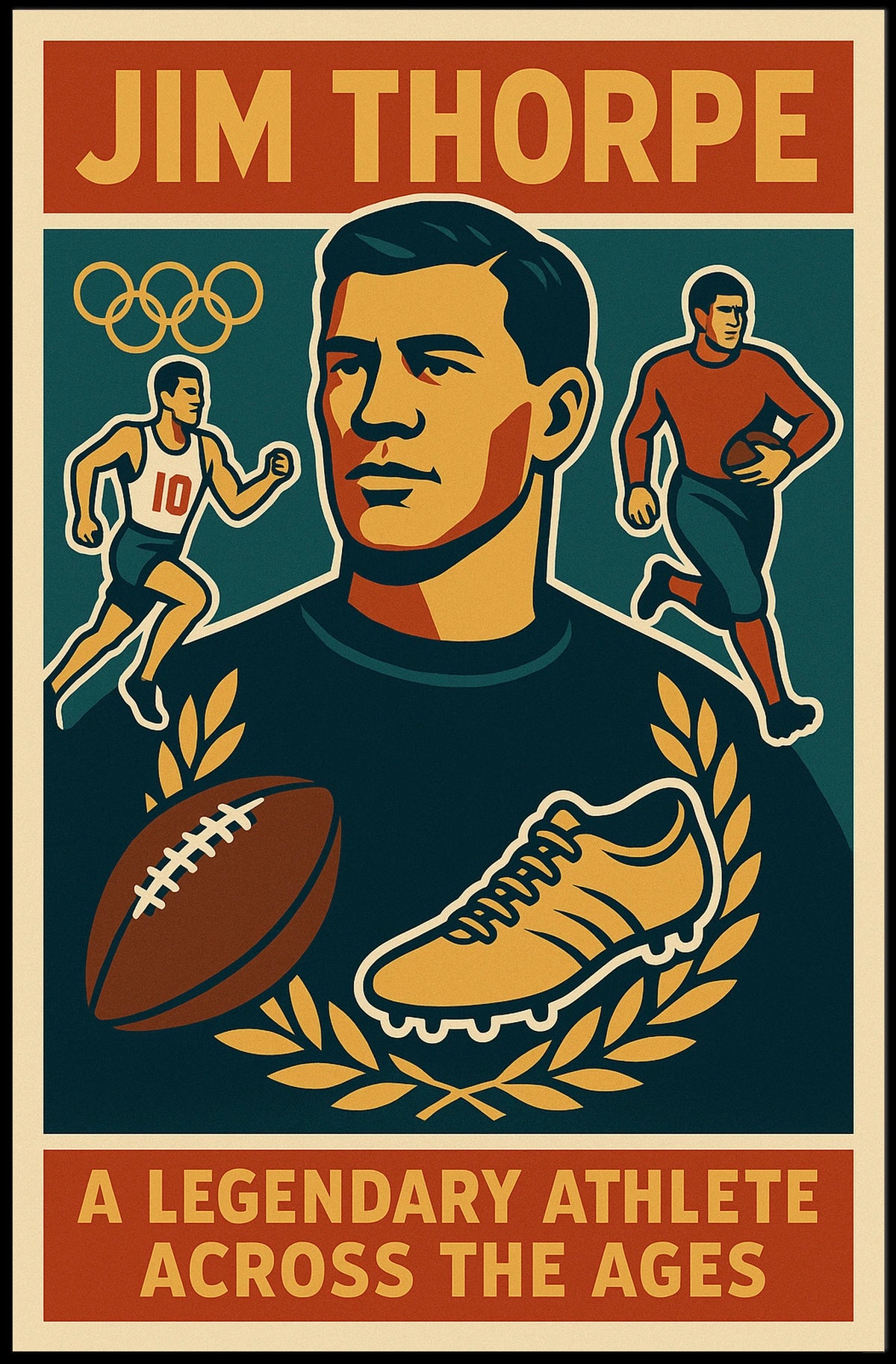 Jim Thorpe Iconic Sports Legend Poster