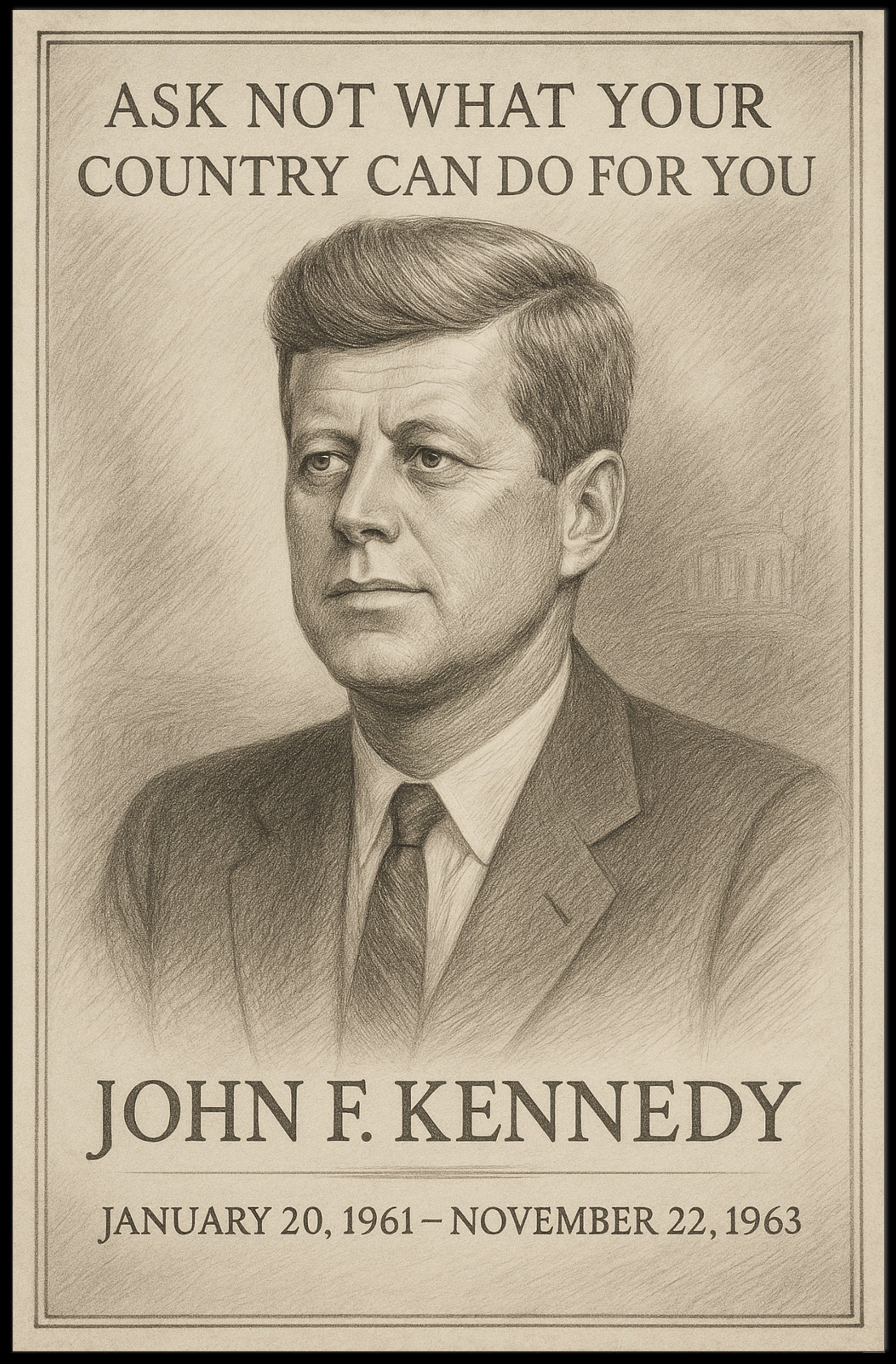John F Kennedy Inspirational Quote Art Print Wall Decor PosterGoat