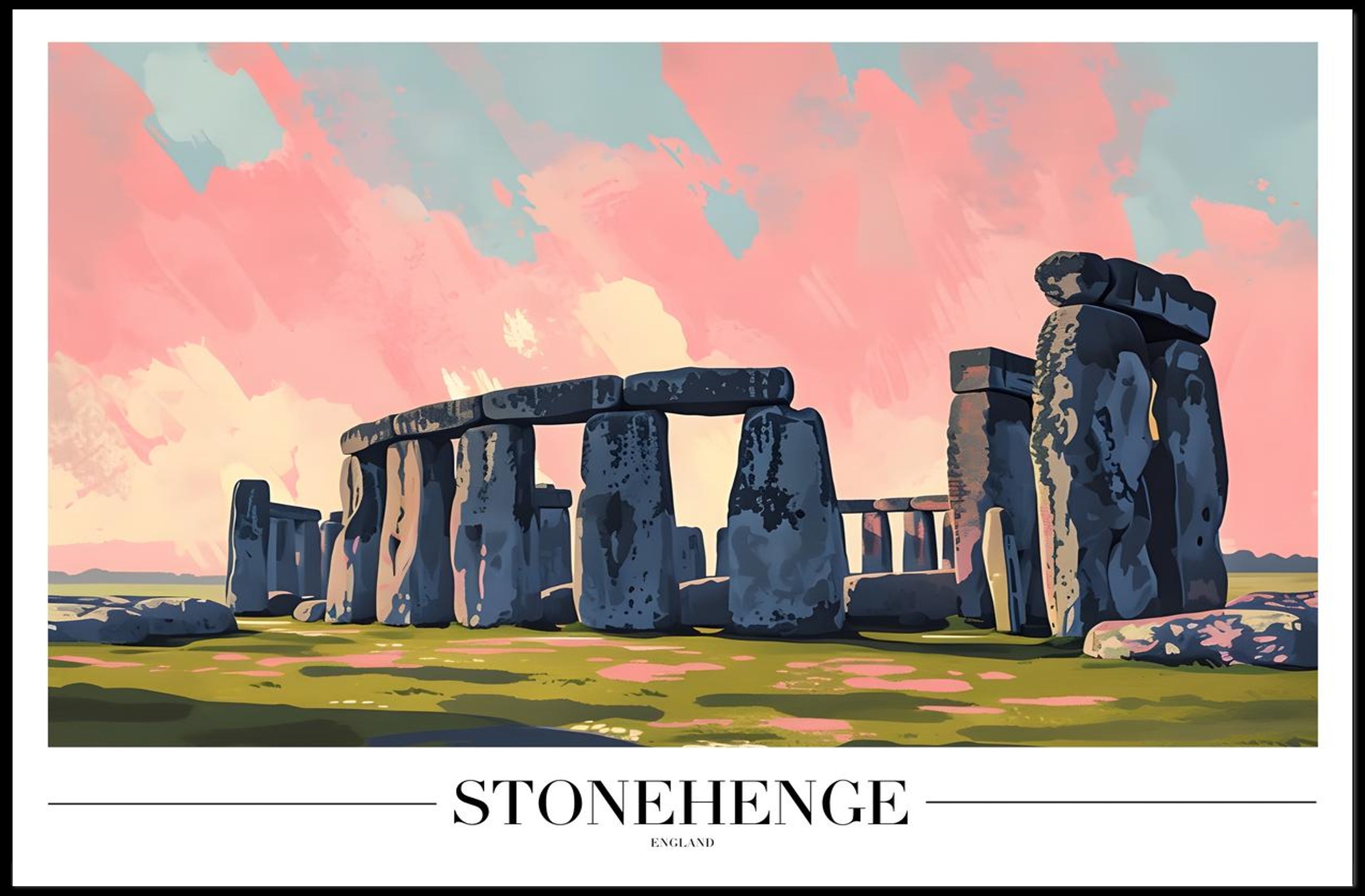 Stonehenge Modern Illustration Cultural or Heritage Poster