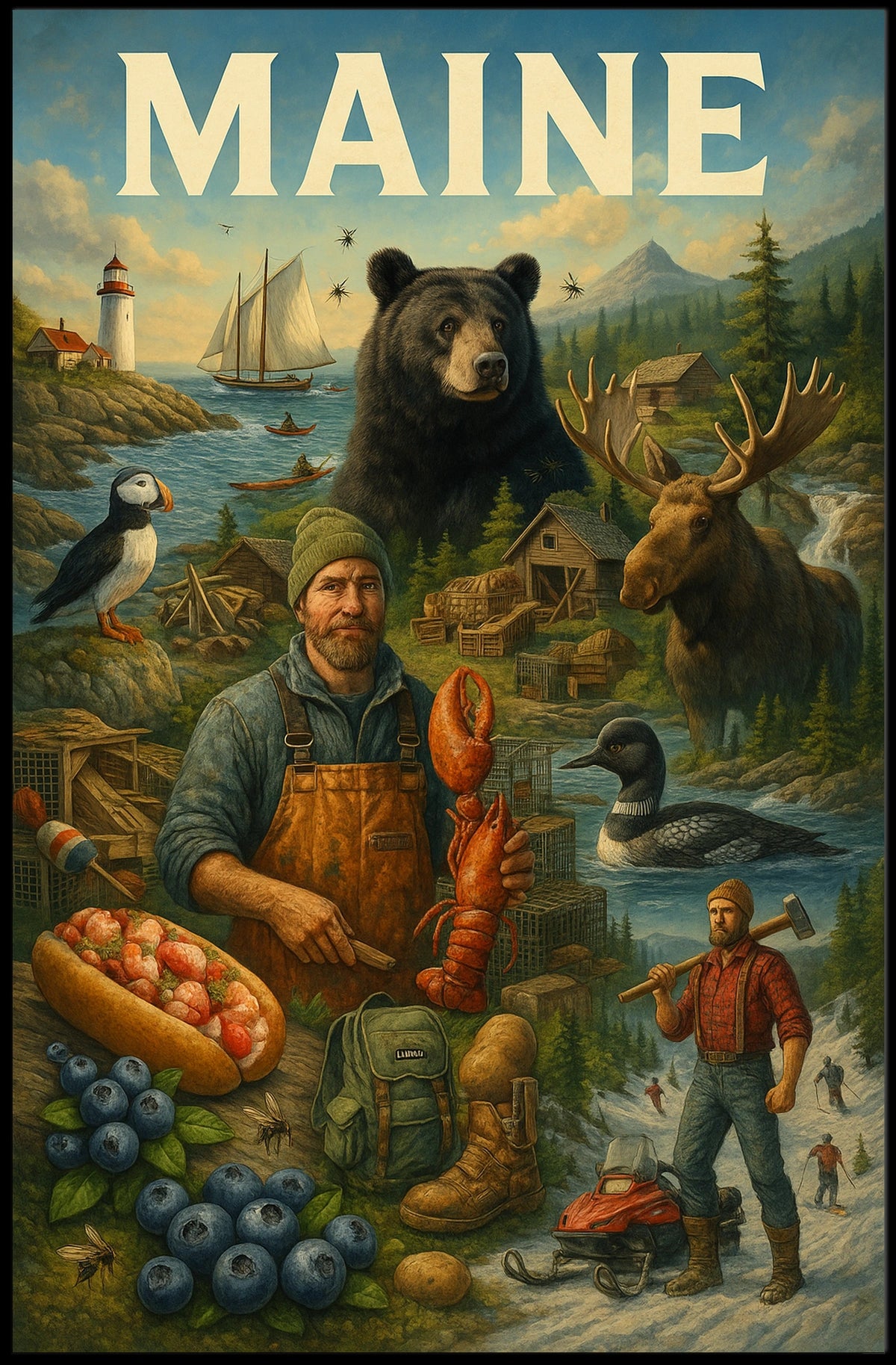 Discover Maine Poster