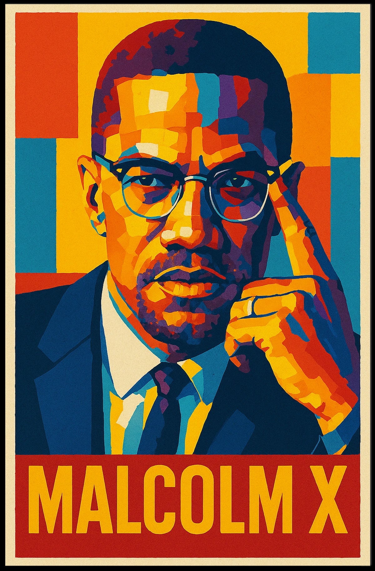 Malcolm X Iconic Portrait Poster