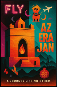 Azerbaijan Adventure Awaits Vibrant Travel Poster PosterGoat