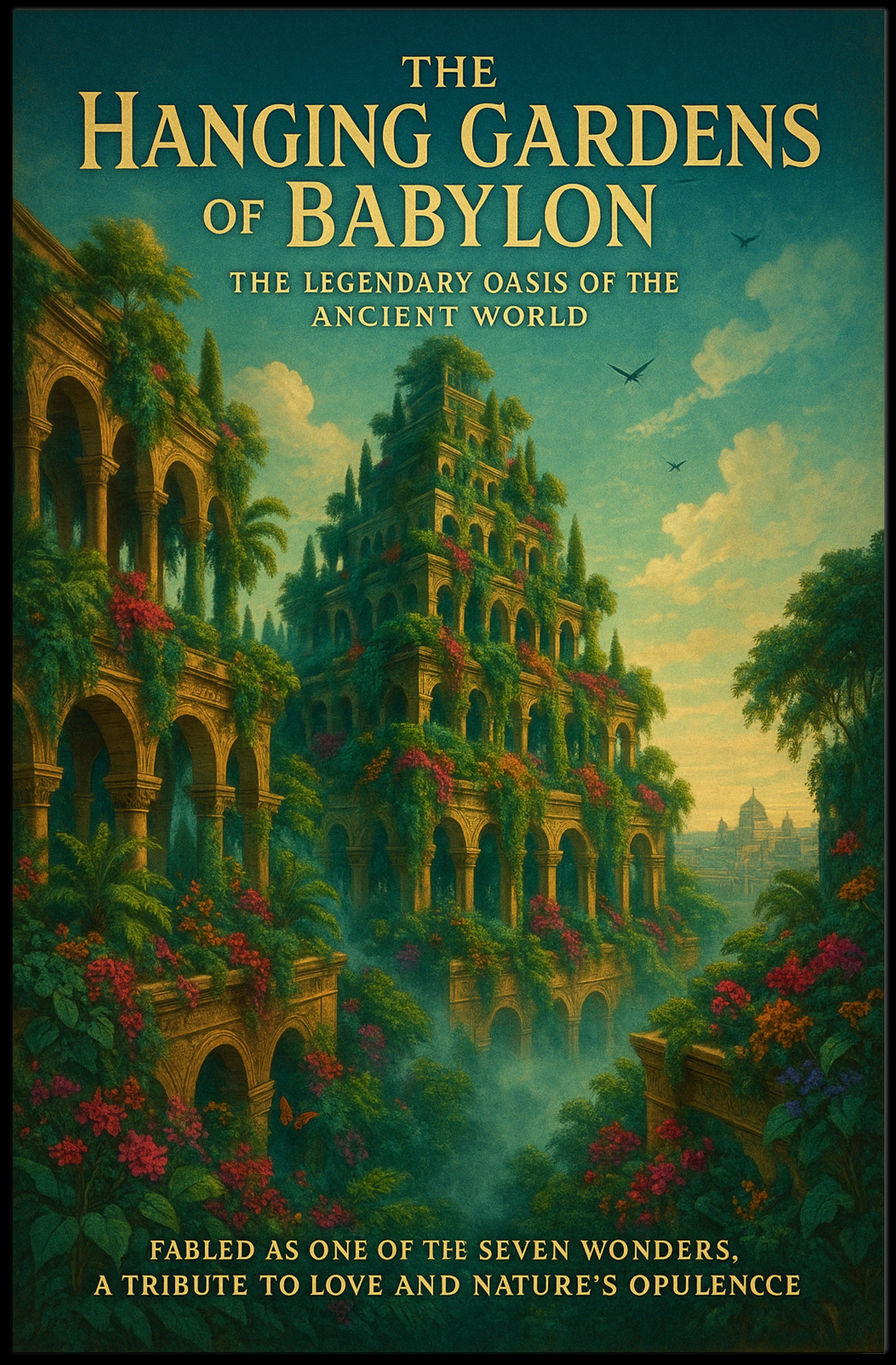 Hanging Gardens of Babylon Romantic Cultural or Heritage Poster