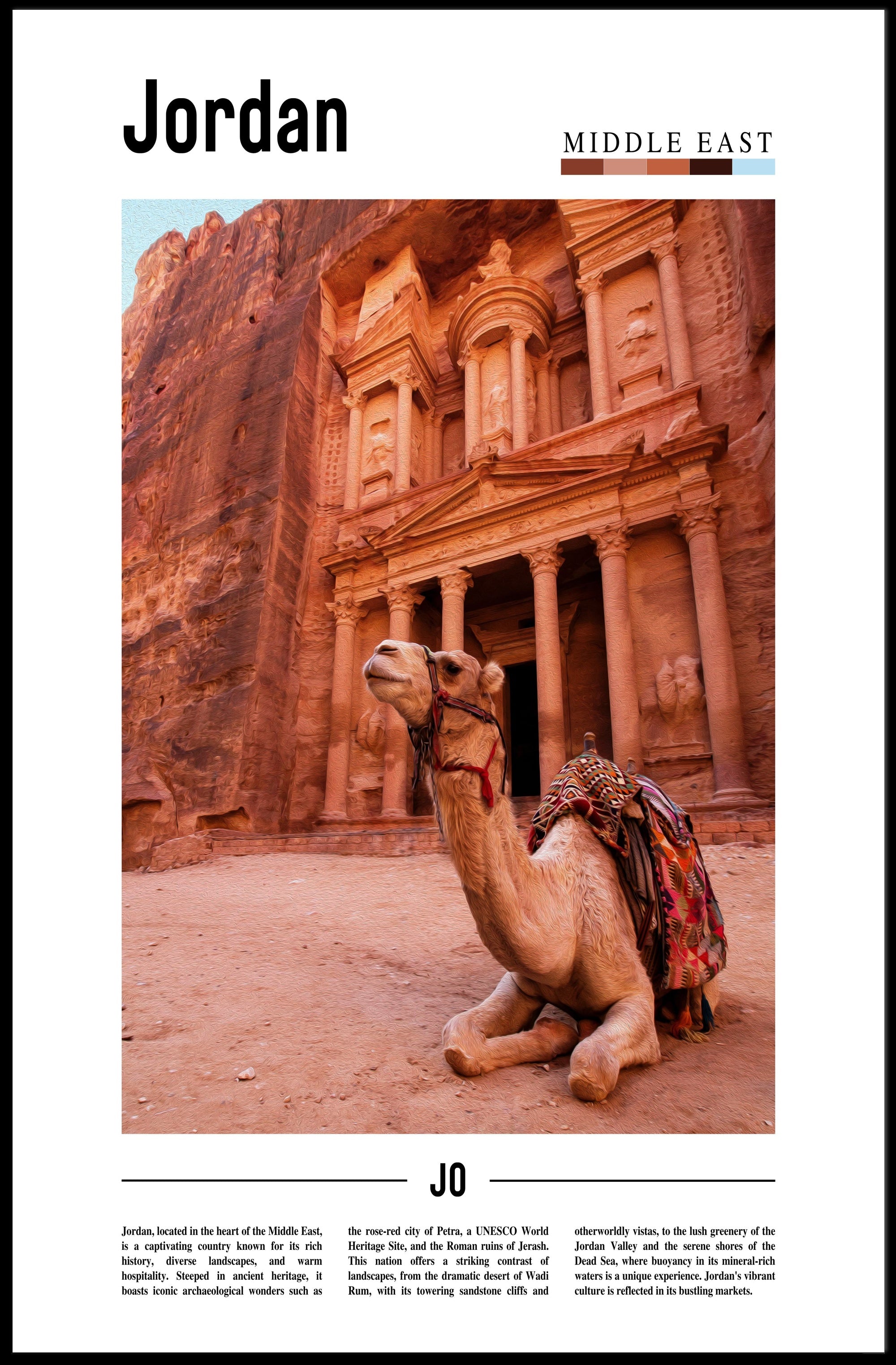 Jordan's Rich Heritage Adventure Travel Poster PosterGoat